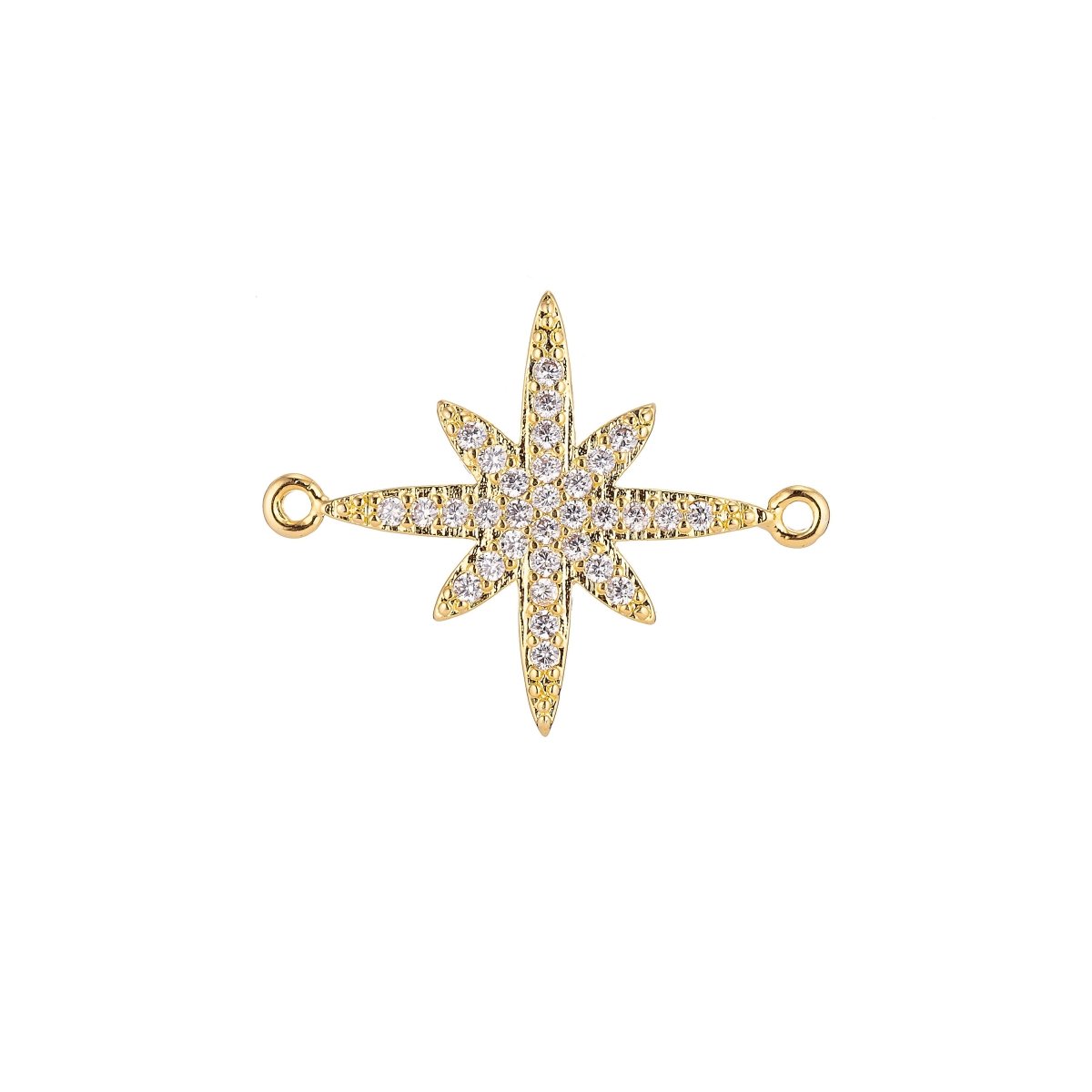 On Sale! CLEARANCE! Silver, Black, 18K Gold Filled Elegant Shooting Star Cubic Zirconia Bracelet Charm Bead Finding CONNECTOR For Jewelry Making | F-065