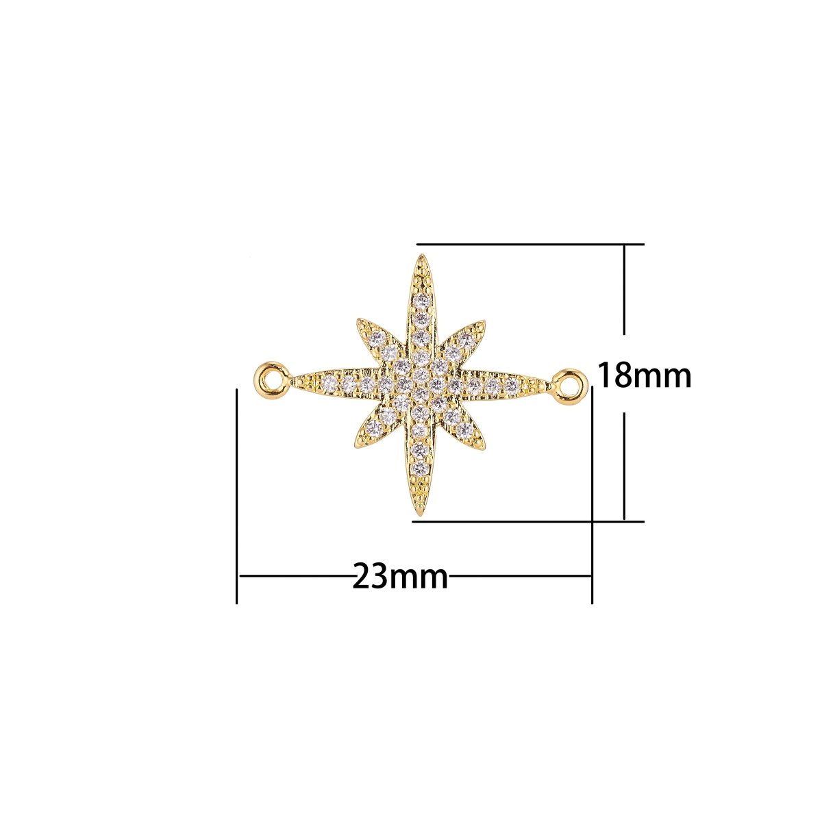 On Sale! CLEARANCE! Silver, Black, 18K Gold Filled Elegant Shooting Star Cubic Zirconia Bracelet Charm Bead Finding CONNECTOR For Jewelry Making | F-065