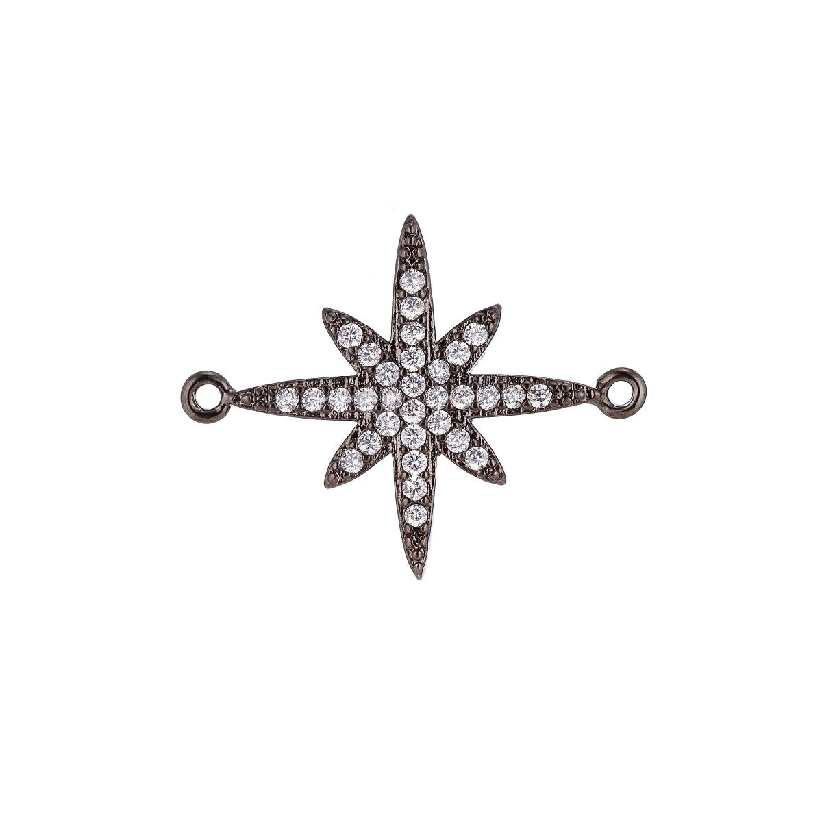 On Sale! CLEARANCE! Silver, Black, 18K Gold Filled Elegant Shooting Star Cubic Zirconia Bracelet Charm Bead Finding CONNECTOR For Jewelry Making | F-065