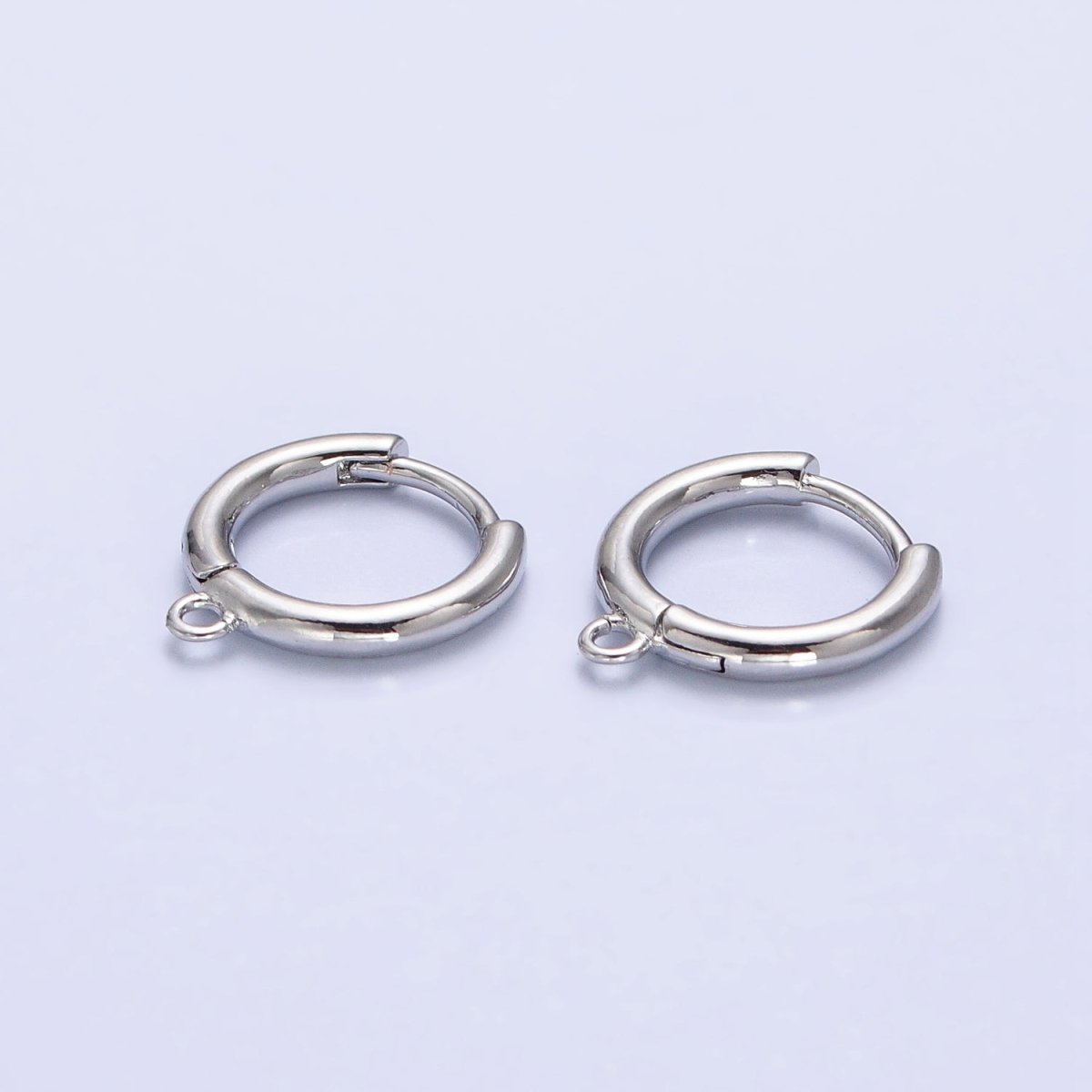 One Touch Hoop Snap Close Earrings making w/ open link 15.6 mm, Nickel free Lead Free for Earring Charm Making Z-161 Z-162