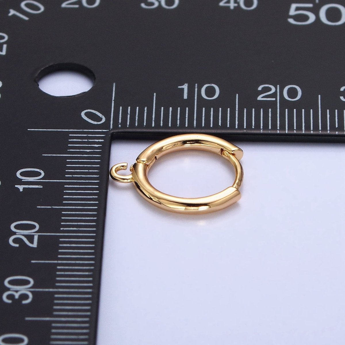 One Touch Hoop Snap Close Earrings making w/ open link 15.6 mm, Nickel free Lead Free for Earring Charm Making Z-161 Z-162