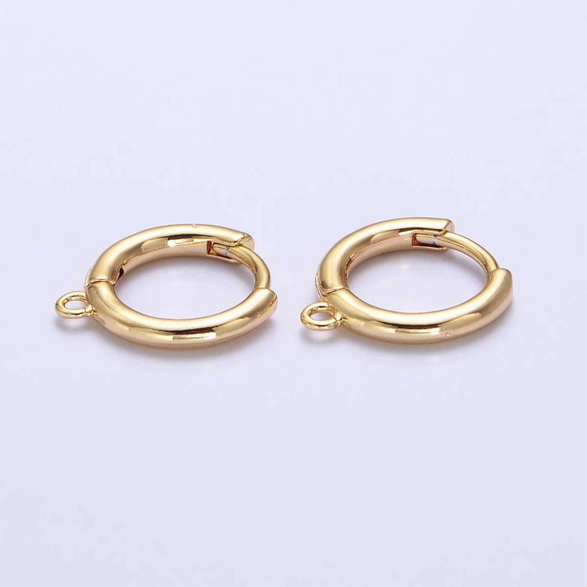 One Touch Hoop Snap Close Earrings making w/ open link 15.6 mm, Nickel free Lead Free for Earring Charm Making Z-161 Z-162