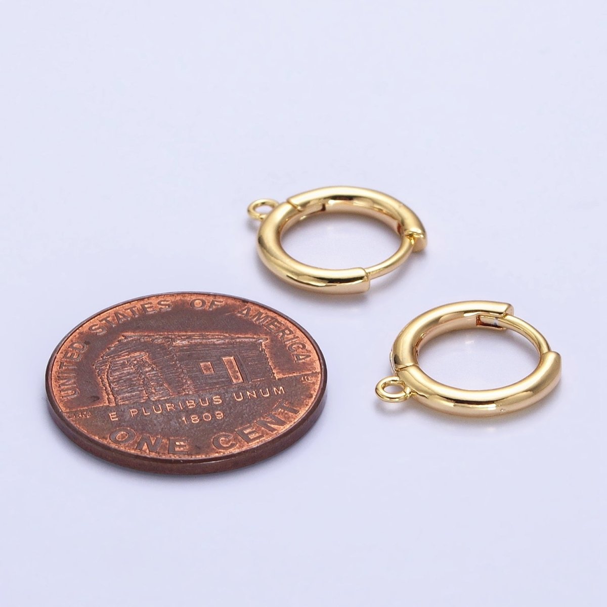 One Touch Hoop Snap Close Earrings making w/ open link 15.6 mm, Nickel free Lead Free for Earring Charm Making Z-161 Z-162