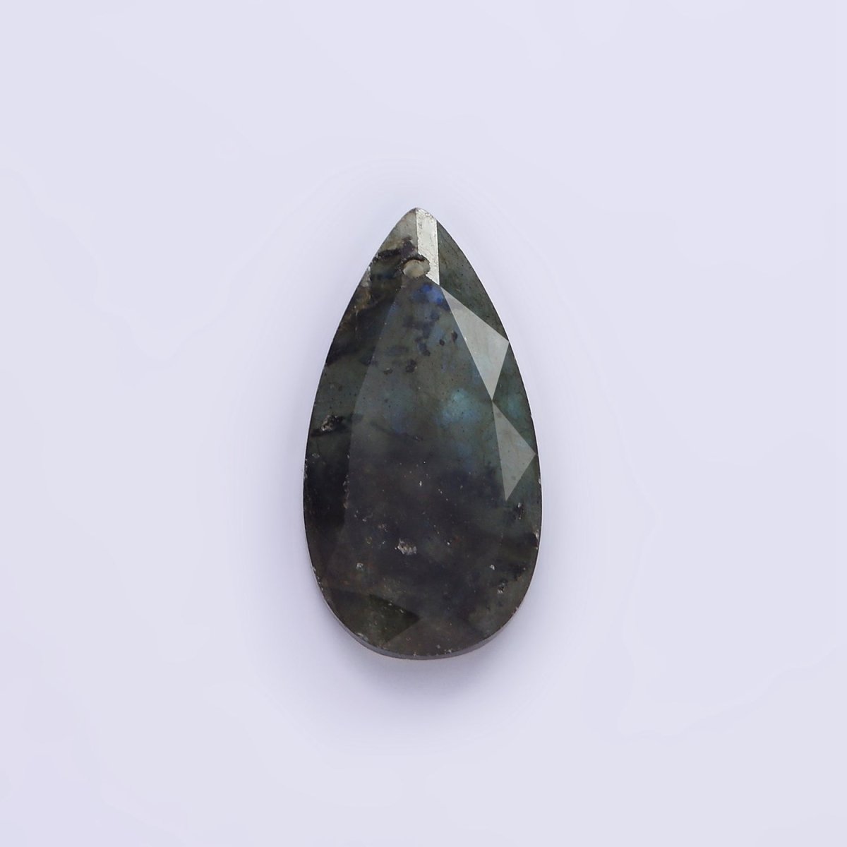 25mm Natural Gemstone Multifaceted Teardrop Charm | AG693 - AG695