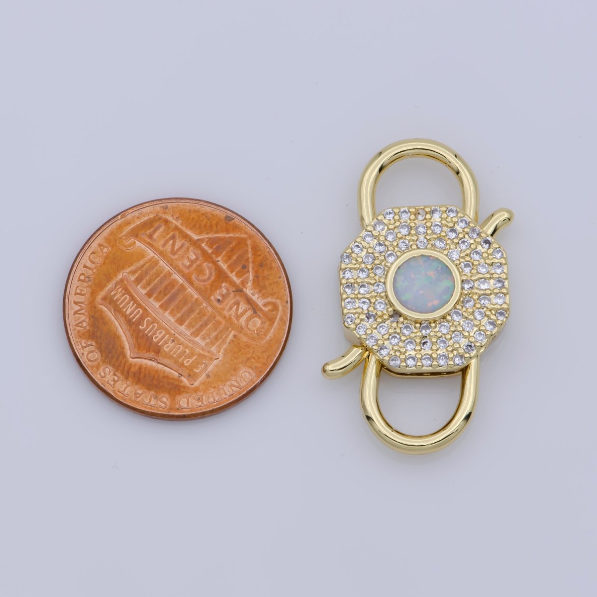 Opal Clasp Buckle Silver, Rose Gold, Black Interlock Micro pave Clasp Cubic Interlocking Clasp Fastener for Bracelet Necklace Jewelry Supply  F-327