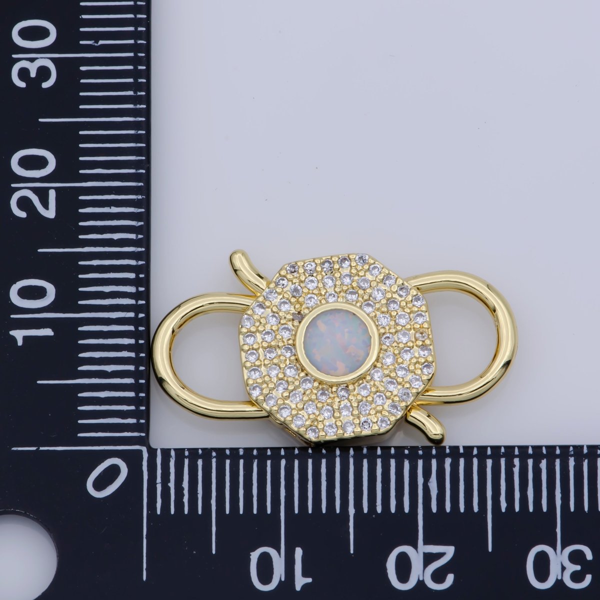 Opal Clasp Buckle Silver, Rose Gold, Black Interlock Micro pave Clasp Cubic Interlocking Clasp Fastener for Bracelet Necklace Jewelry Supply  F-327