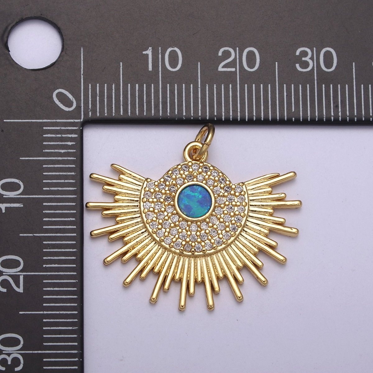 Opal Gold Sun charm, Sunbeam charm Sunshine, Sunburst, Sun Pendant, Bohemian Jewelry Inspired N-252 N-253