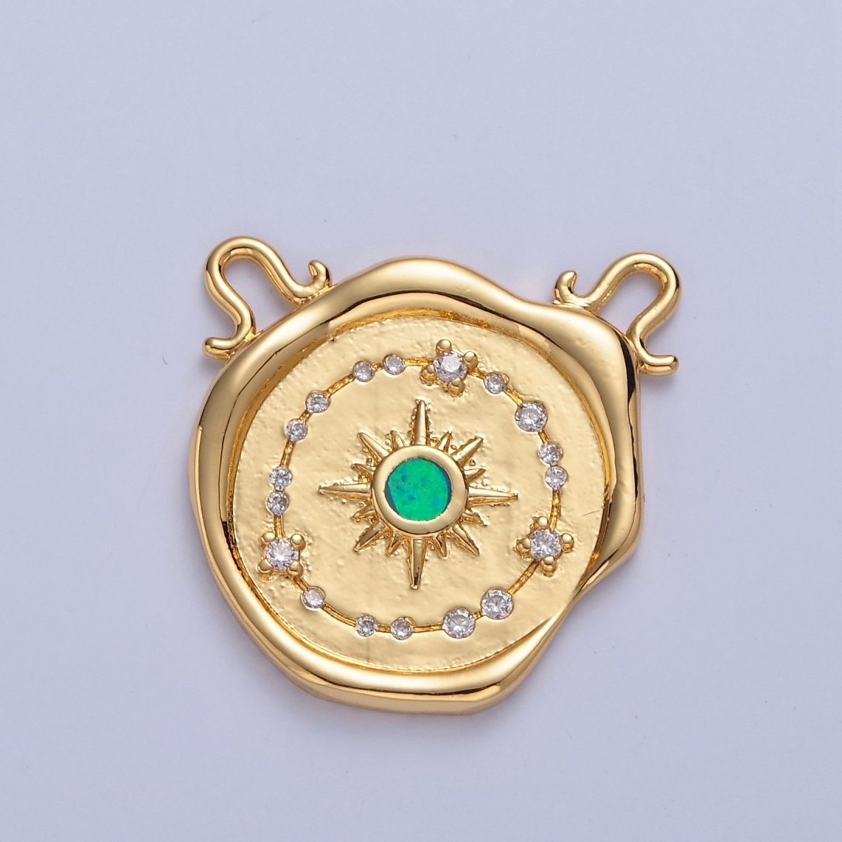 Opal Sun Burst Charm Connector For Necklace Dangle Charm with Two Hole Charm F-645~F650