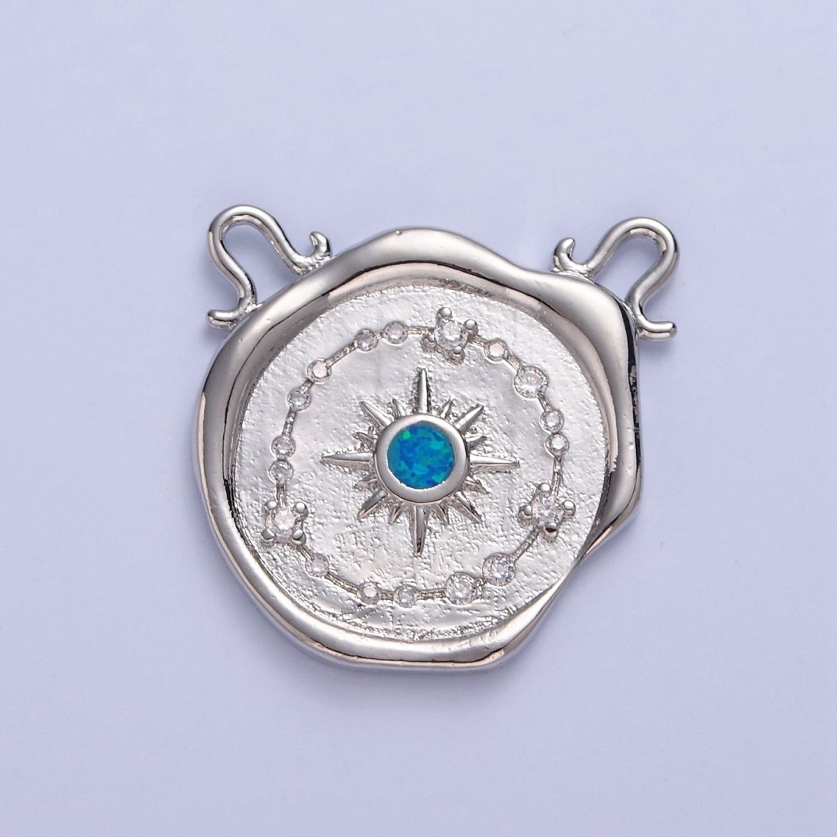 Opal Sun Burst Charm Connector For Necklace Dangle Charm with Two Hole Charm F-645~F650