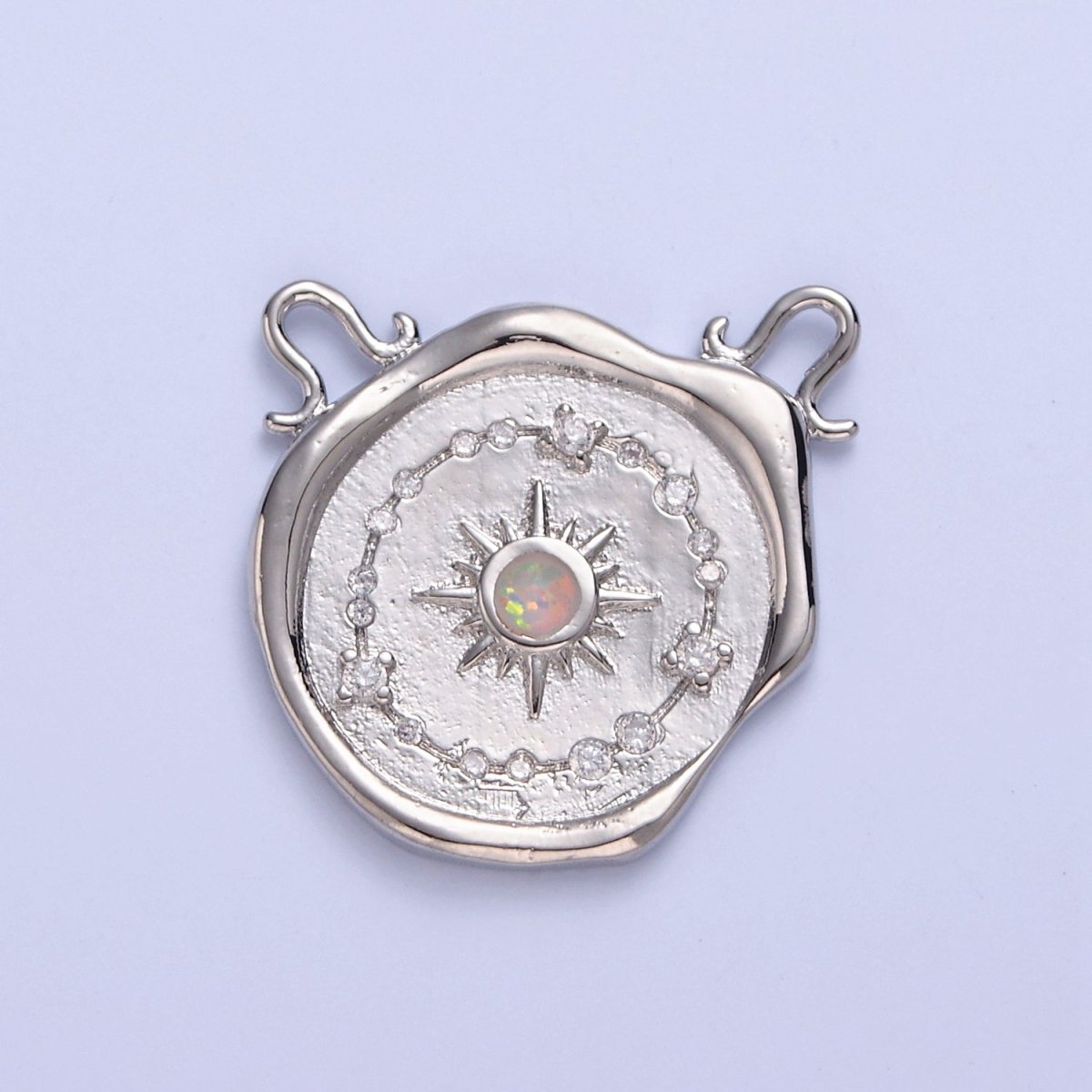 Opal Sun Burst Charm Connector For Necklace Dangle Charm with Two Hole Charm F-645~F650