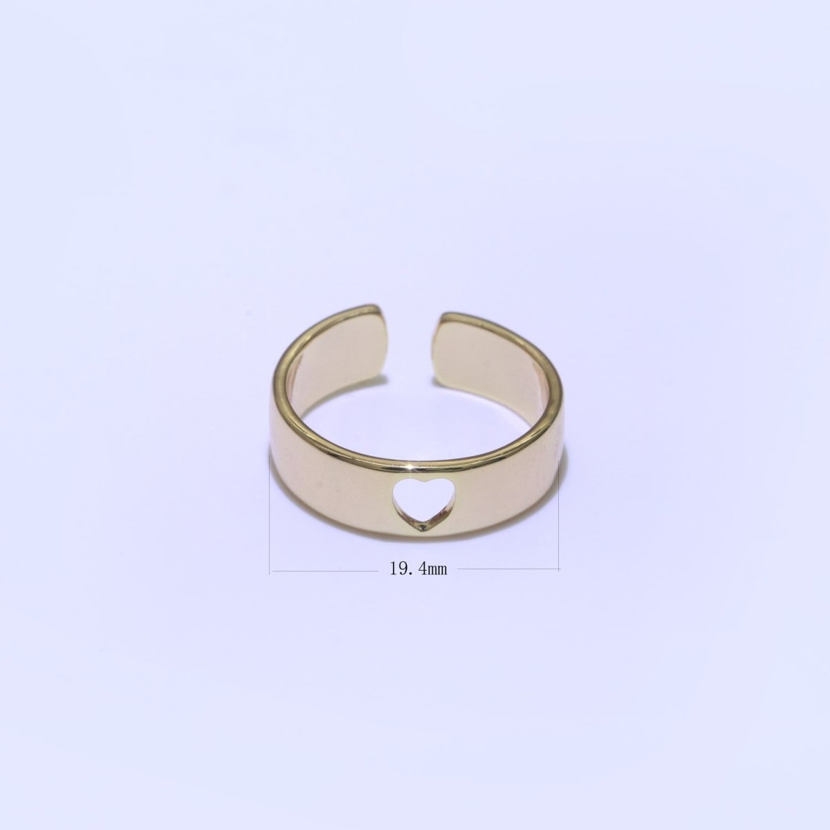 OS Open Heart 18K Gold Filled Ring Open Adjustable Ring Simple Stacking Jewelry O-437
