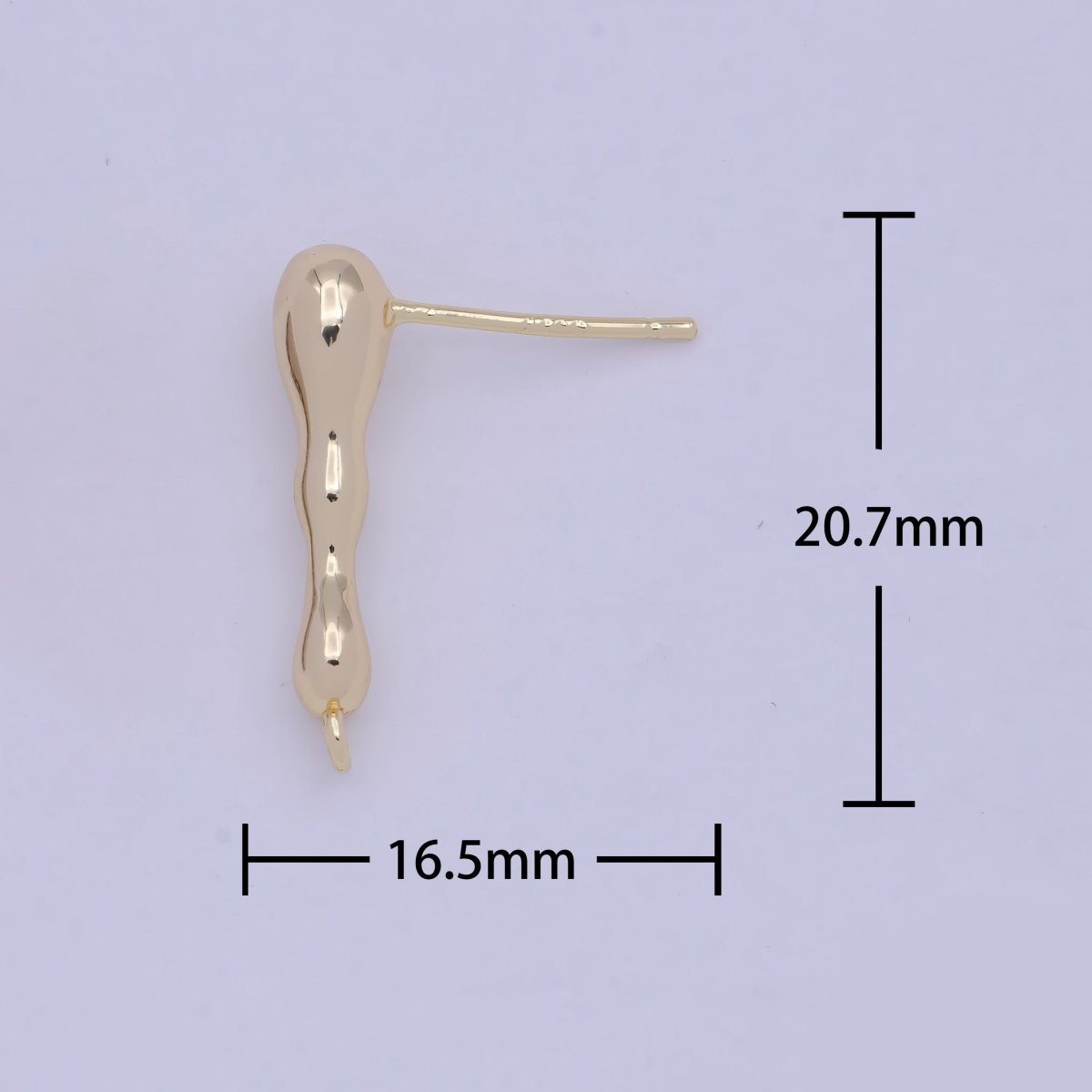 Open Link Stud Earring Gold Bar 20mm drop for Earring Supply L-731 - DLUXCA