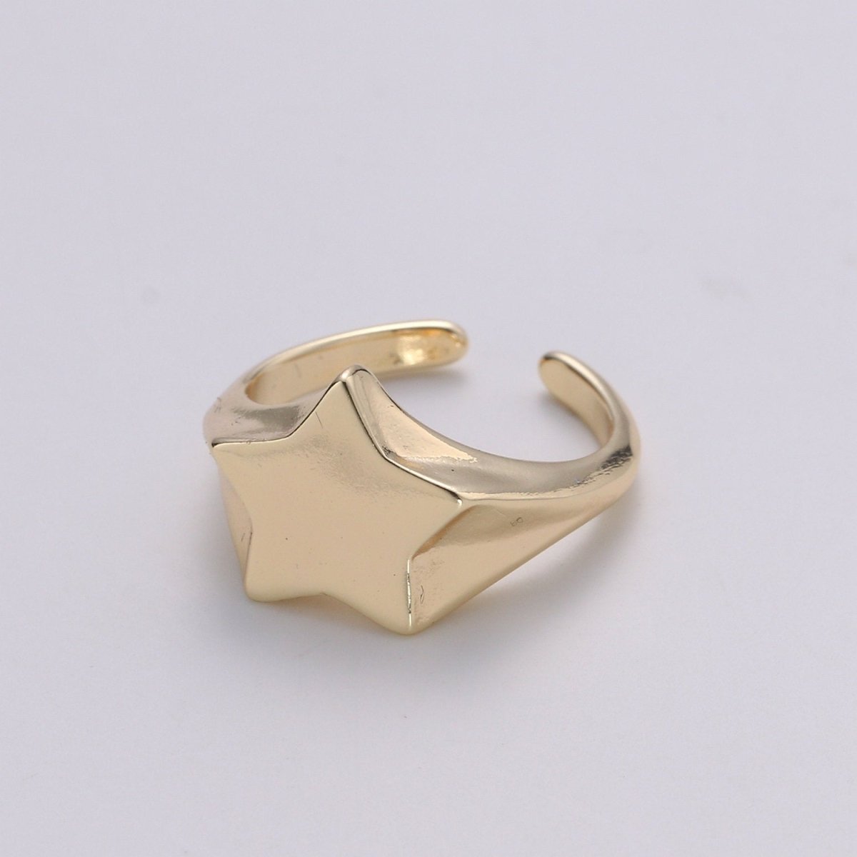 Open Ring Star Signet Gold Ring For Women Polaris Protection Ring Chunky Ring Statement Ring Gold Vermeil Celestial Jewelry R-122