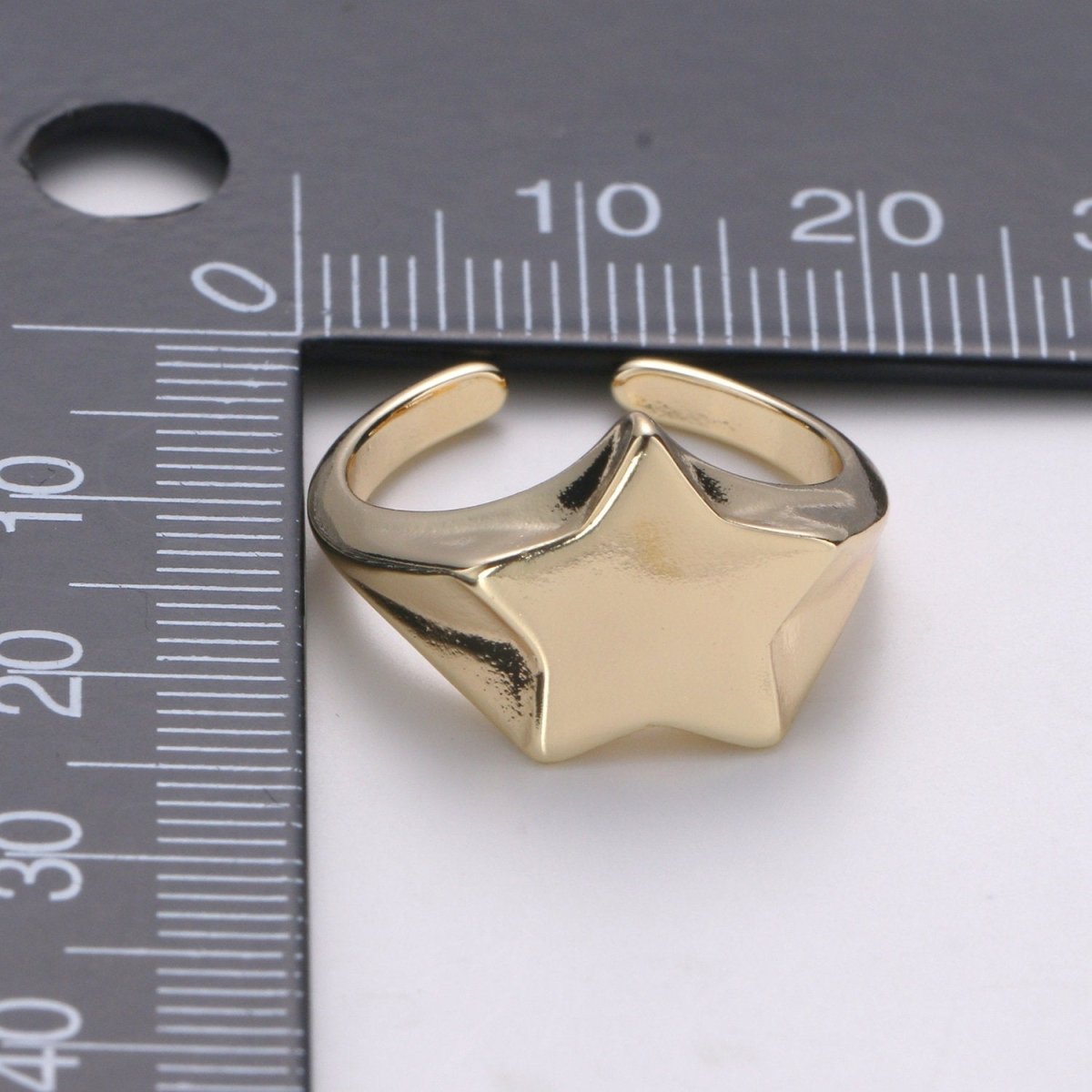 Open Ring Star Signet Gold Ring For Women Polaris Protection Ring Chunky Ring Statement Ring Gold Vermeil Celestial Jewelry R-122