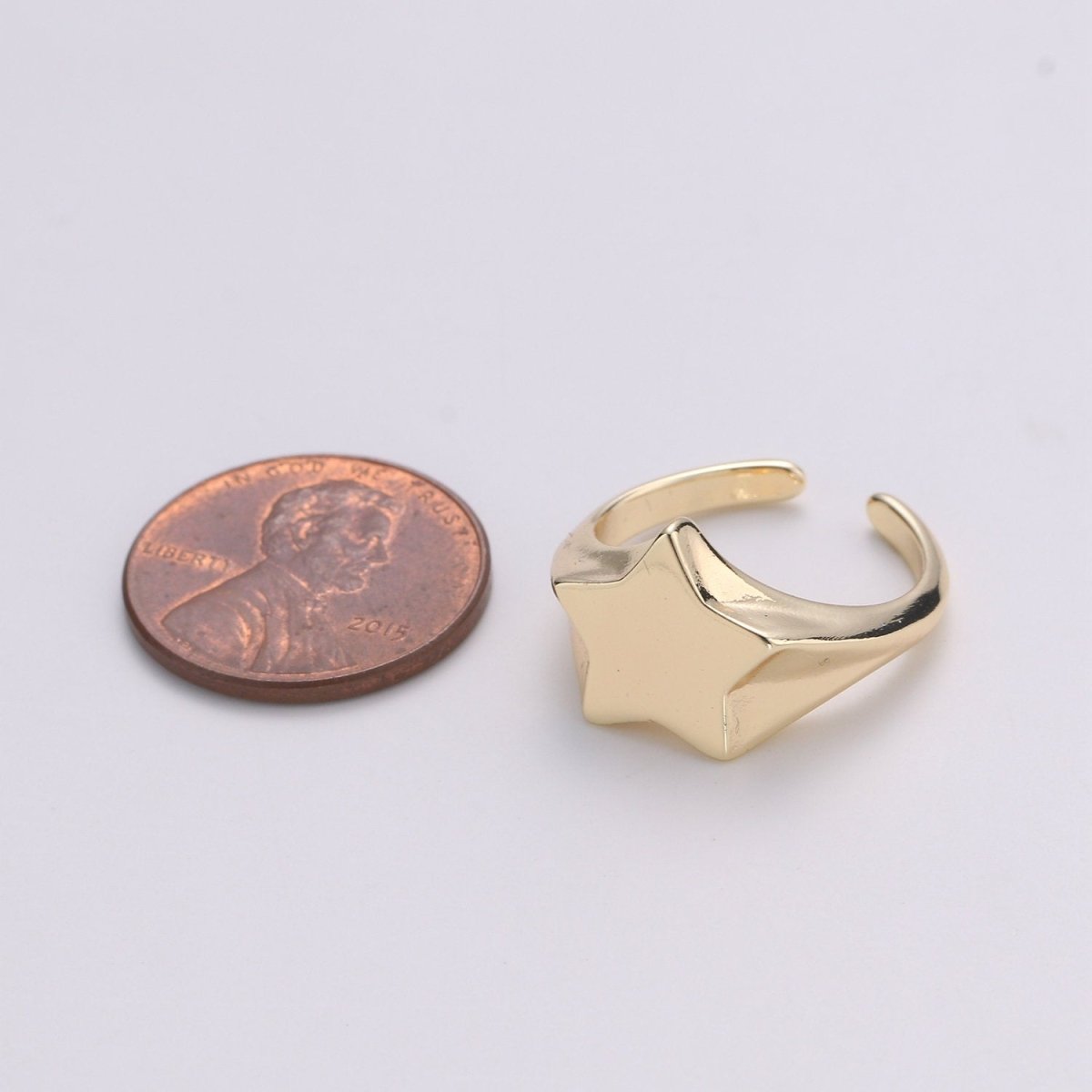 Open Ring Star Signet Gold Ring For Women Polaris Protection Ring Chunky Ring Statement Ring Gold Vermeil Celestial Jewelry R-122