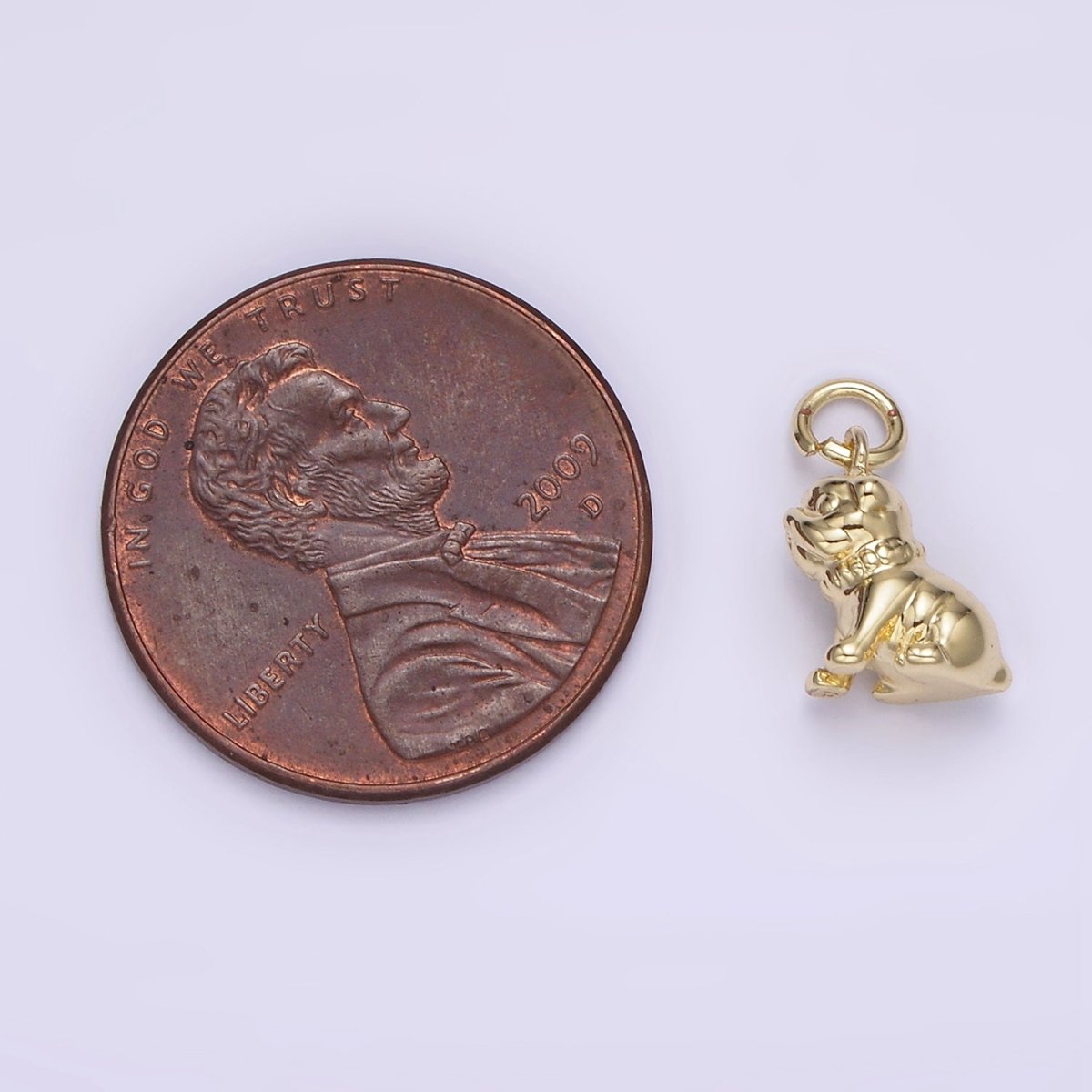 OS 14K Gold Filled 11.5mm Pug Bull Dog Pet Animal Mini Add-On Charm | AG217 - DLUXCA