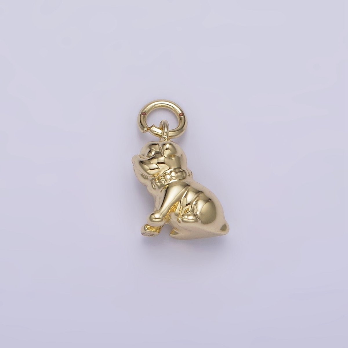 OS 14K Gold Filled 11.5mm Pug Bull Dog Pet Animal Mini Add-On Charm | AG217 - DLUXCA