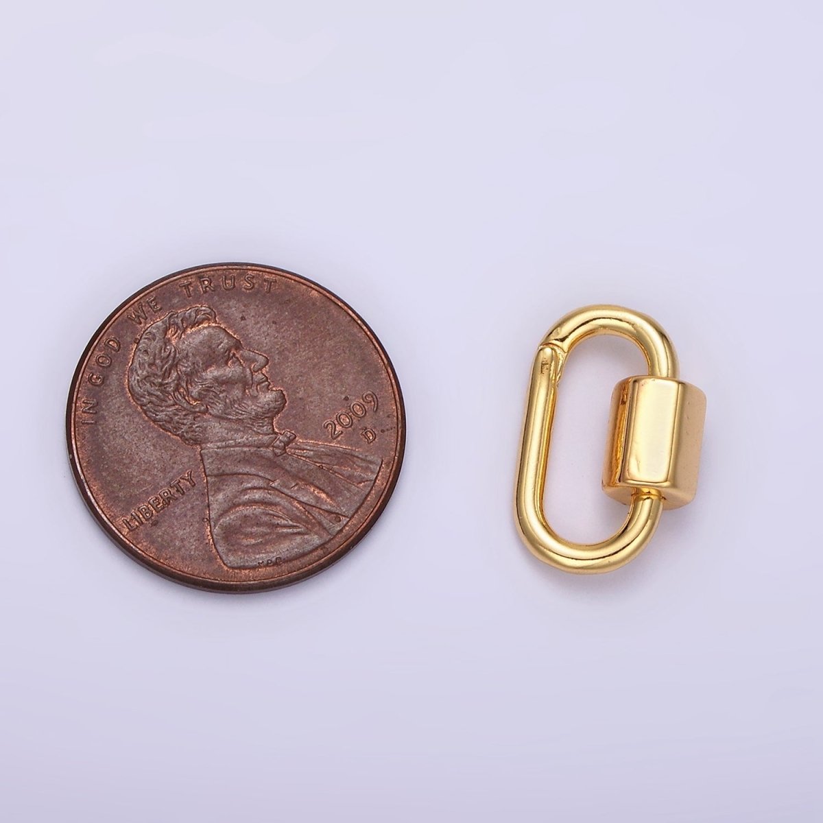 OS 14K Gold Filled 15mm Oval Snap Carabiner Minimalist Jewelry Finding Supply | Z573 - DLUXCA