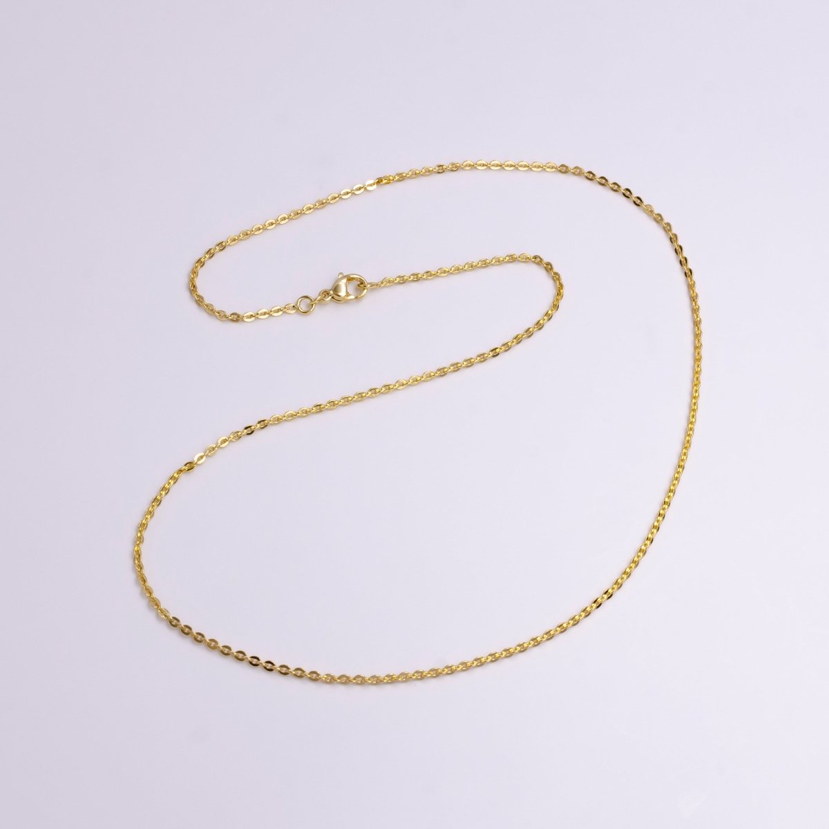 OS 14K Gold Filled 1.7mm Rolo Cable 17.5 Inch Layering Chain Necklace | WA-1904