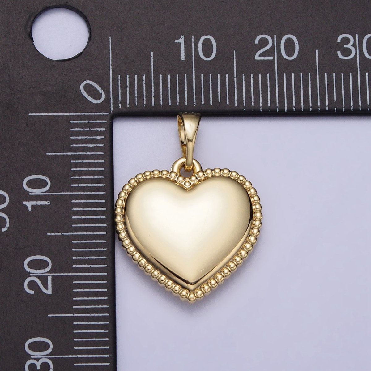 OS 14K Gold Filled Heart Valentine Minimalist Beaded Pendant | AA047 - DLUXCA