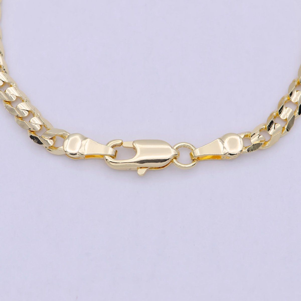 OS 18k Gold Filled Cuban Link Chain Bracelet 7", Gold Curb Chain Bracelet, Miami Cuban Bracelet, Cuban Chain Bracelet Women WA-847