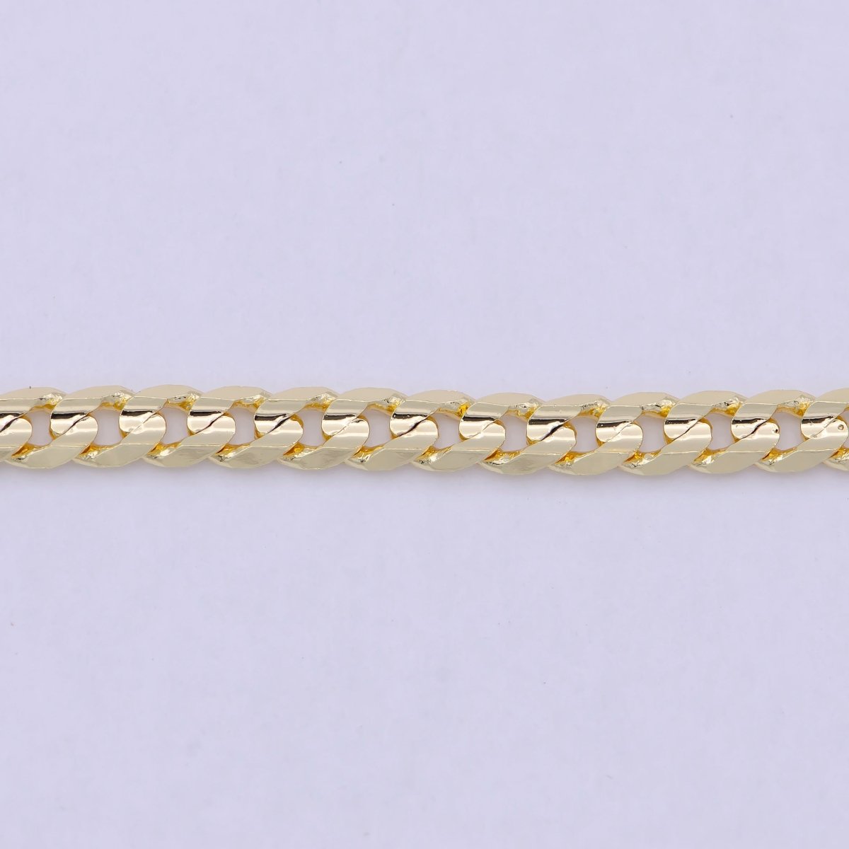 OS 18k Gold Filled Cuban Link Chain Bracelet 7", Gold Curb Chain Bracelet, Miami Cuban Bracelet, Cuban Chain Bracelet Women WA-847