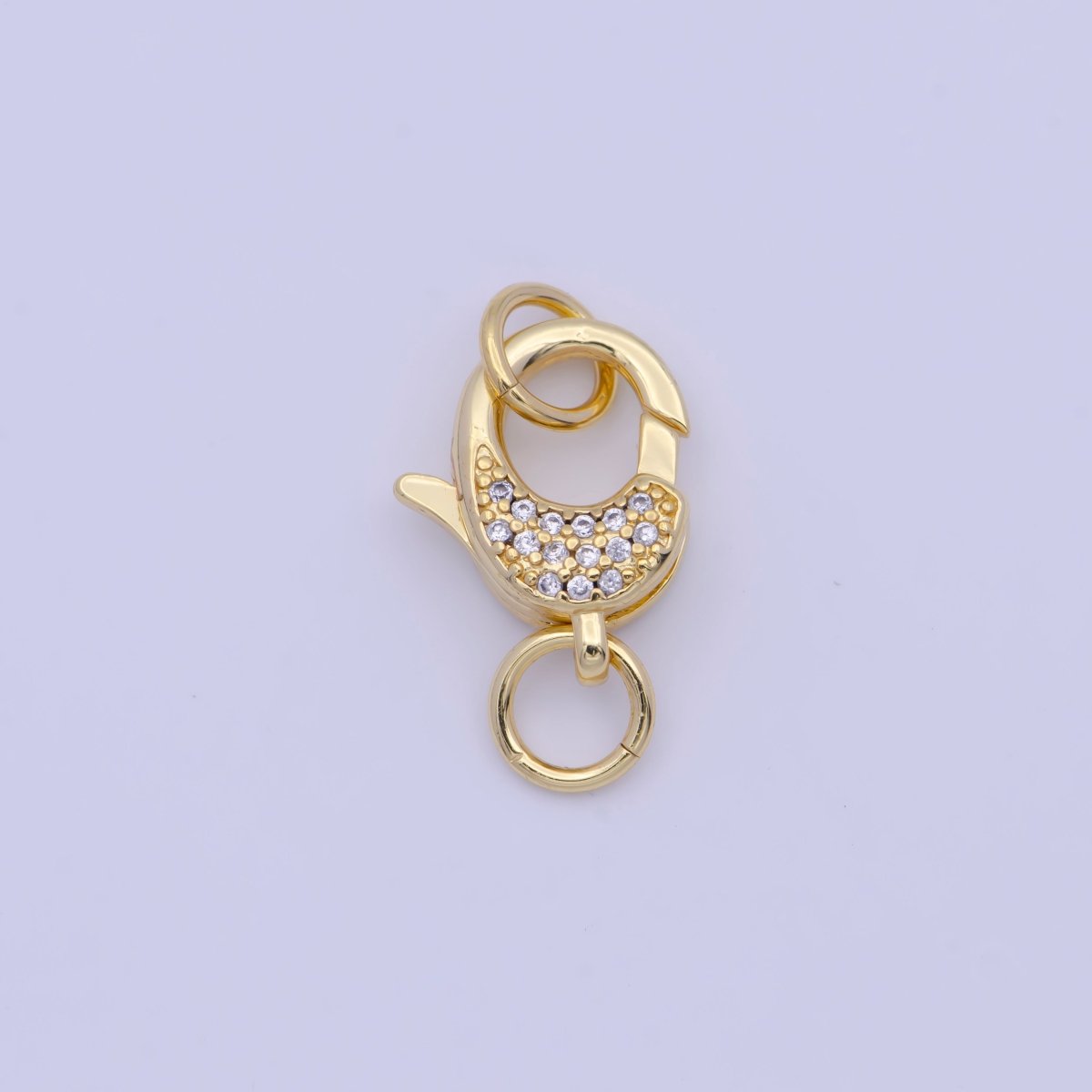 OS 24K Gold Filled Micro Paved Lobster Clasps Closure Cubic Zirconia Jewelry Findings L-923 - DLUXCA