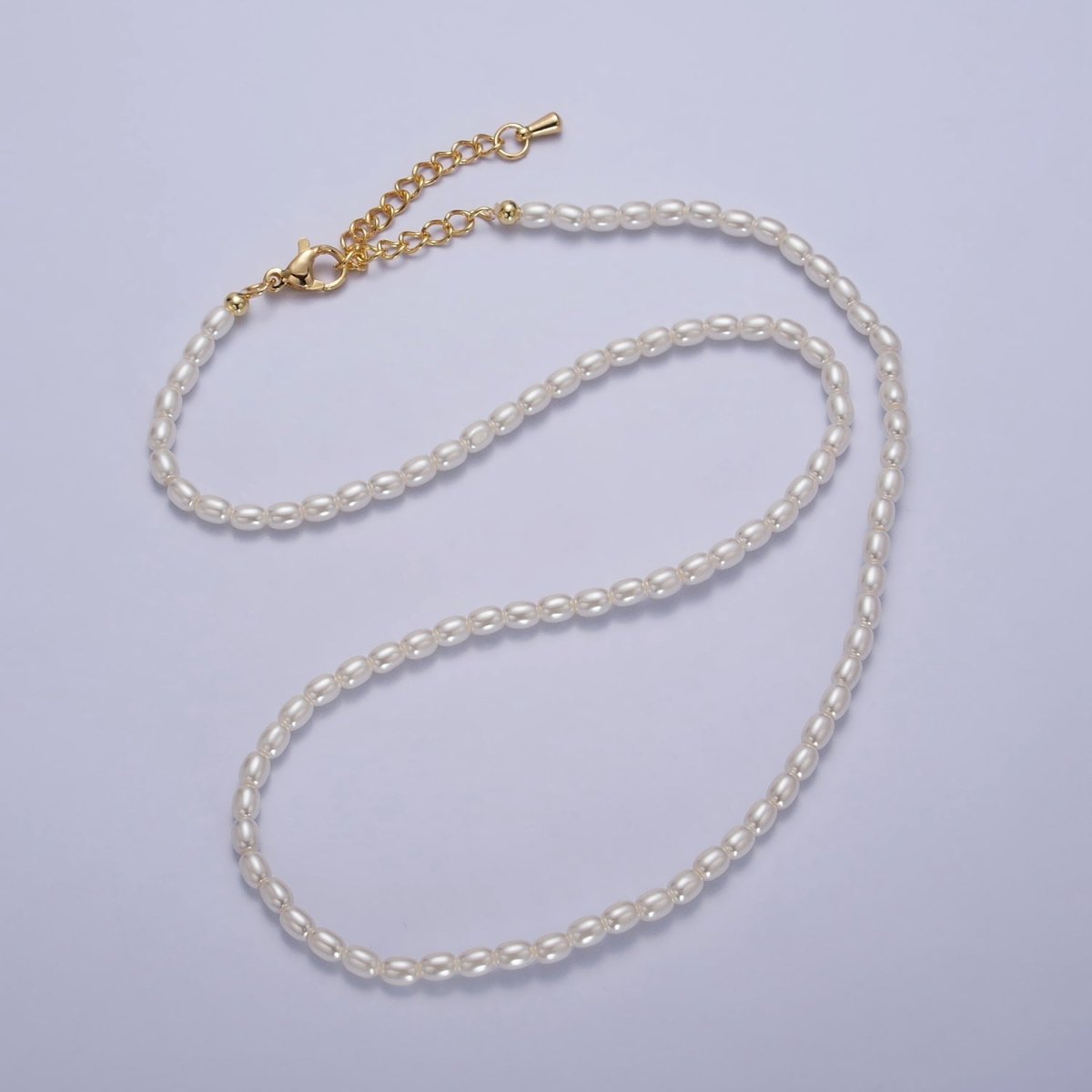 OS 24K Gold Filled Pearl Necklace Freshwater Pearl Necklace Handmade 3mm Classic Minimalist Necklace | WA-1560 Clearance Pricing - DLUXCA