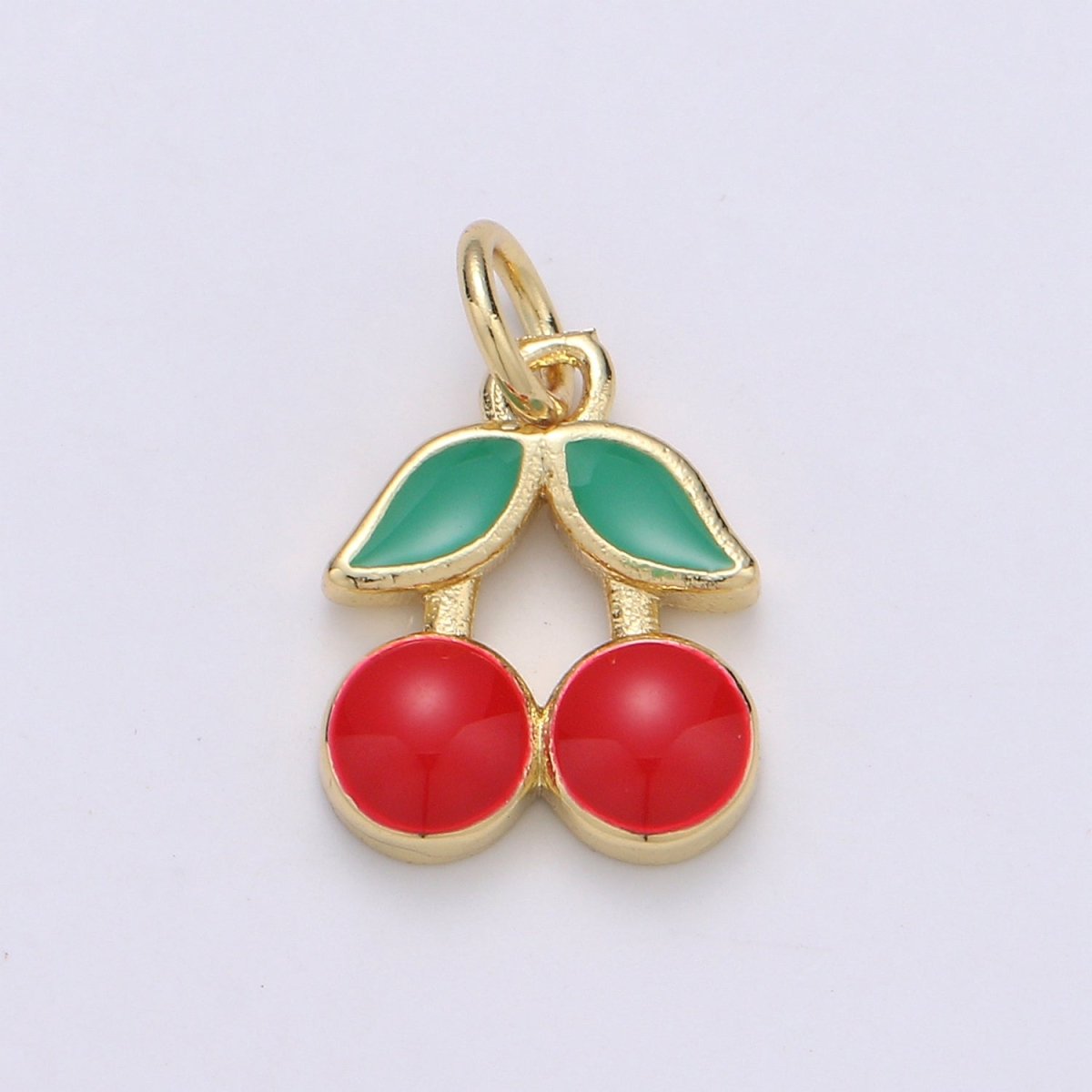 OS 24K Gold Filled Red Cherry Tropical Fruit Charm D-929 - DLUXCA
