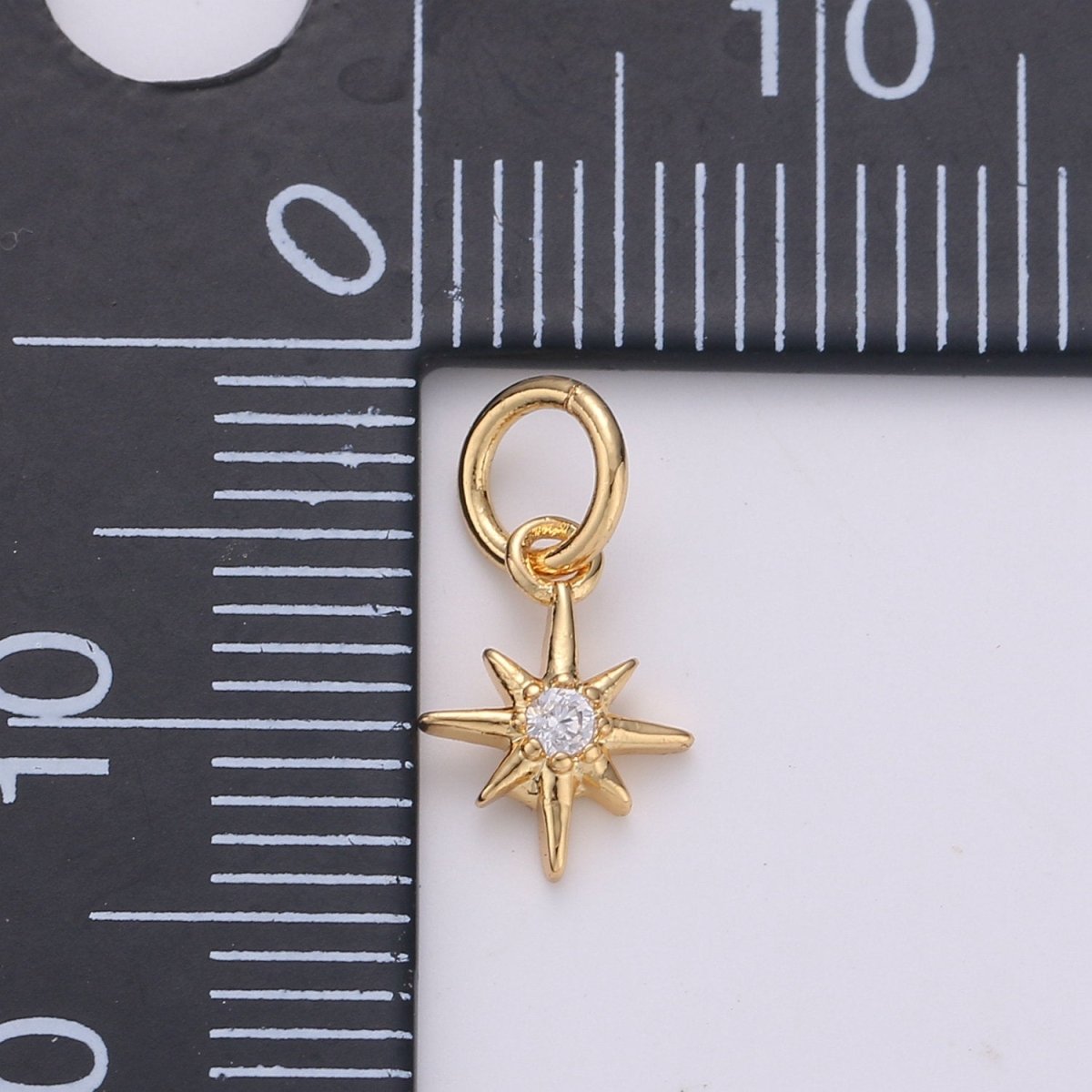 OS 24k Gold Filled Tiny Star Charm Gold North Star Charm Micro Pave Celestial Charm GF Necklace Bracelet Earring Jewelry Making Supply D-080