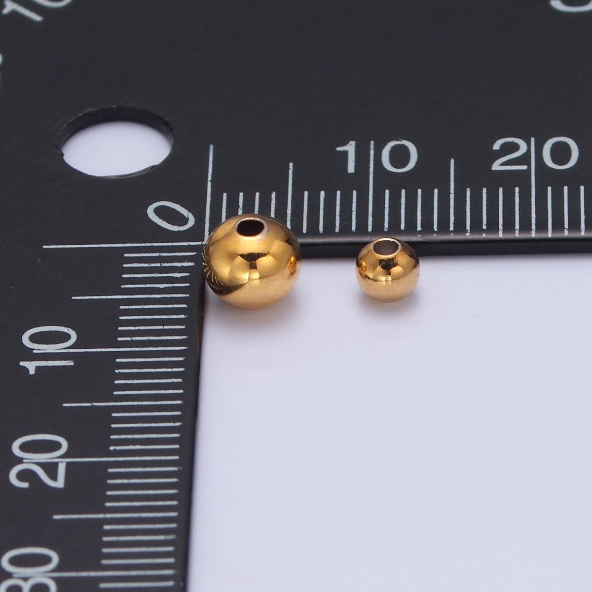 OS 4mm / 6mm 24K Gold Filled Beads. Gold Spacer Beads, Gold Spacer Ball Bracelet Connectors, Wholesale Jewelry Supplier L-744 L-745
