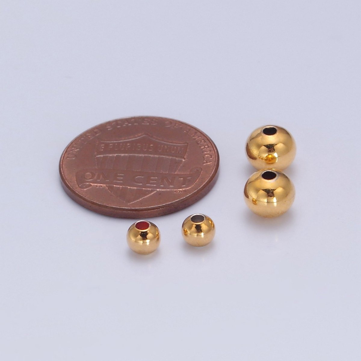 OS 4mm / 6mm 24K Gold Filled Beads. Gold Spacer Beads, Gold Spacer Ball Bracelet Connectors, Wholesale Jewelry Supplier L-744 L-745