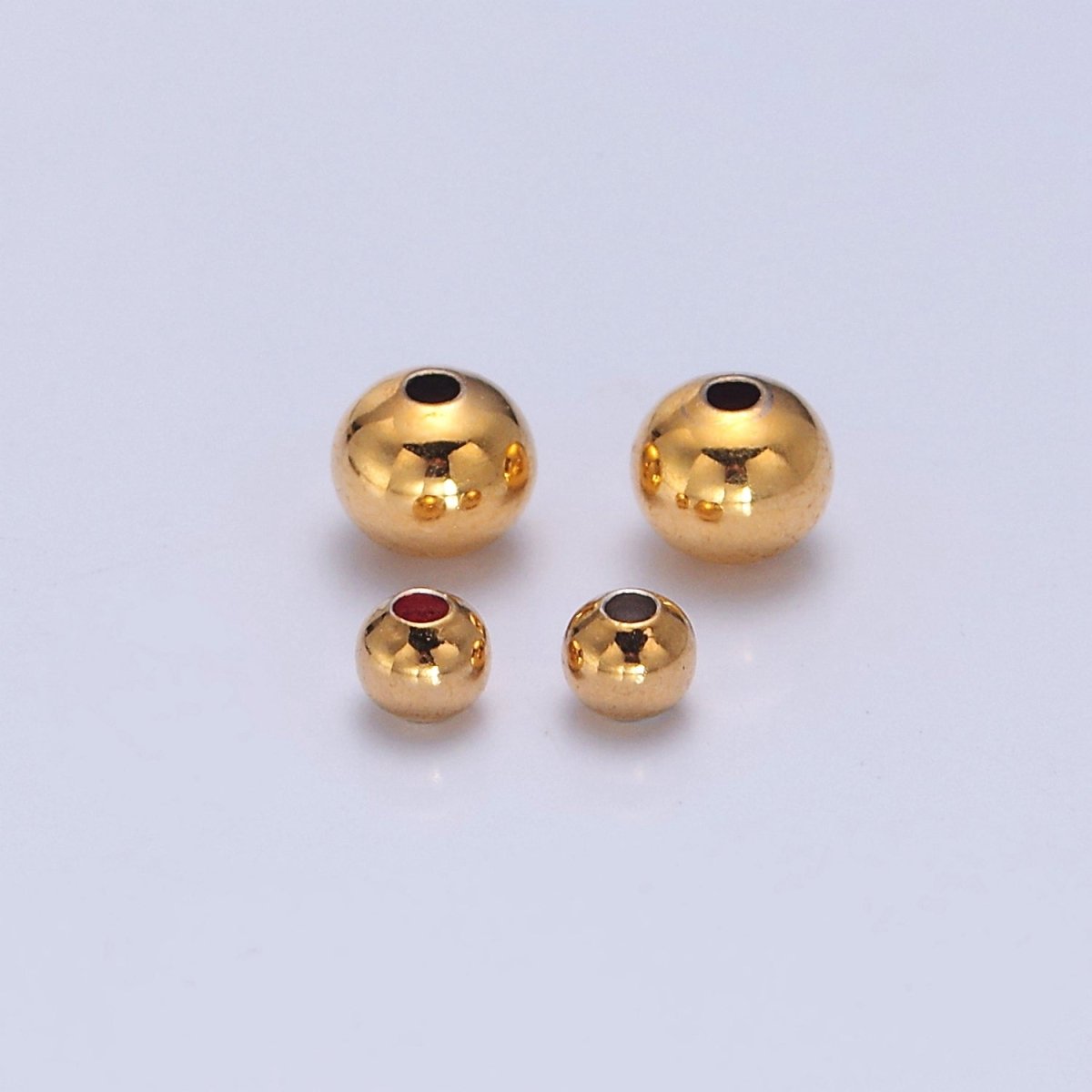 OS 4mm / 6mm 24K Gold Filled Beads. Gold Spacer Beads, Gold Spacer Ball Bracelet Connectors, Wholesale Jewelry Supplier L-744 L-745