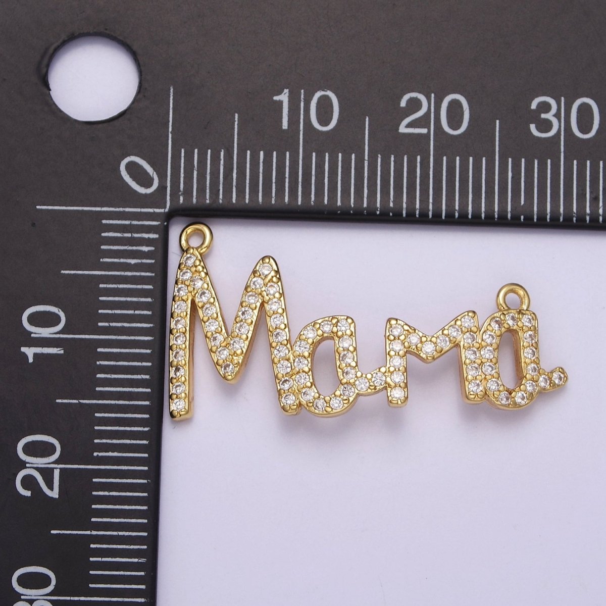 OS Cubic Mama Charm Connector Necklace Pendant 14k gold Filled Mother Mom Mama Link Connector for Bracelet Necklace Motherhood F-167 - DLUXCA
