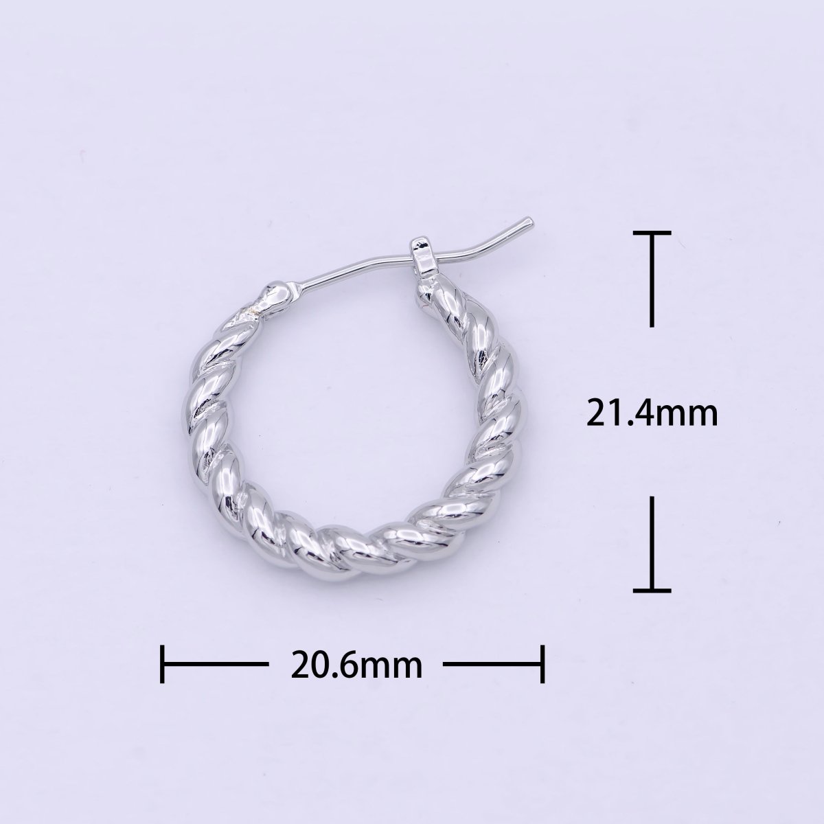 OS Dainty braided Hoop earrings - Twisted hoop earrings - Silver braided hoop earrings P-255 - DLUXCA