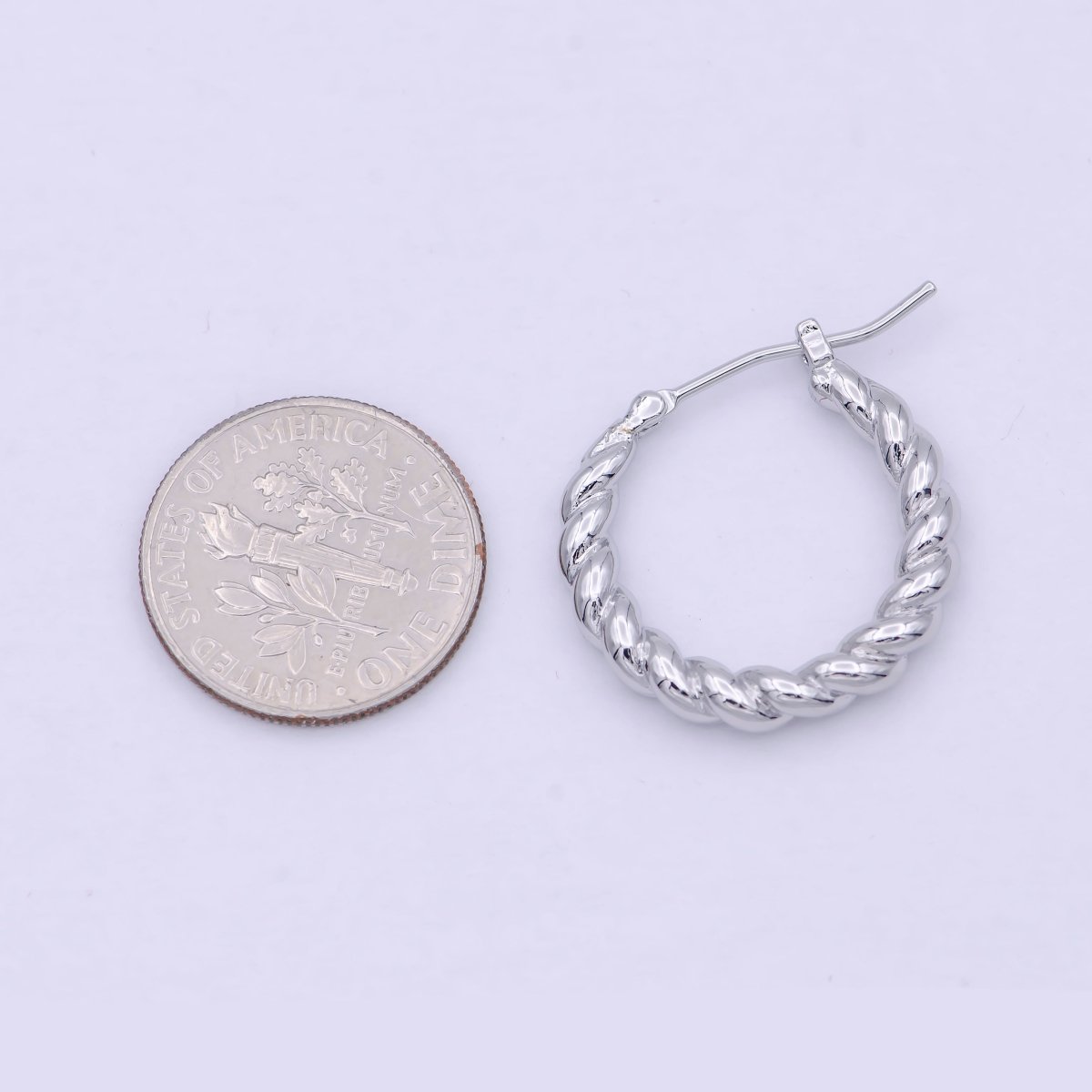 OS Dainty braided Hoop earrings - Twisted hoop earrings - Silver braided hoop earrings P-255 - DLUXCA
