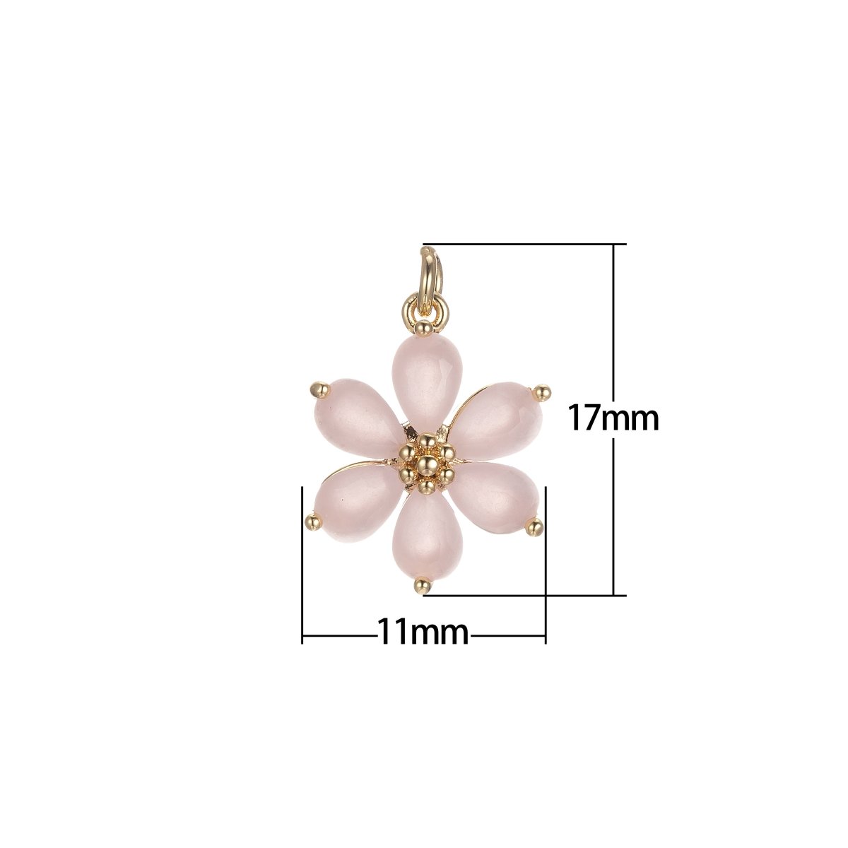 OS Dainty Daisy Flower Charm 17mm x 11mm, Arcylic Glass Floral Charm for Jewelry Making ,Pendant Necklace Bracelet Earring DIY BULK E-848-E-850