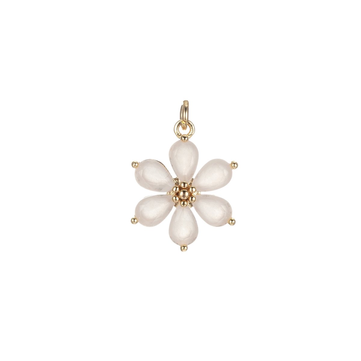 OS Dainty Daisy Flower Charm 17mm x 11mm, Arcylic Glass Floral Charm for Jewelry Making ,Pendant Necklace Bracelet Earring DIY BULK E-848-E-850
