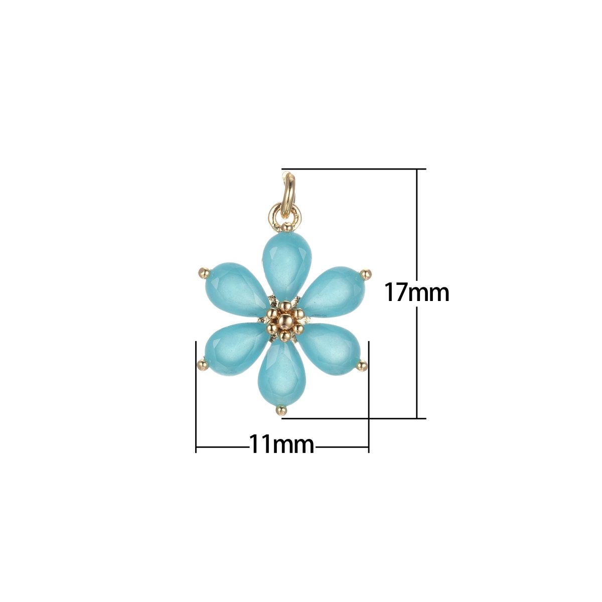 OS Dainty Daisy Flower Charm 17mm x 11mm, Arcylic Glass Floral Charm for Jewelry Making ,Pendant Necklace Bracelet Earring DIY BULK E-848-E-850