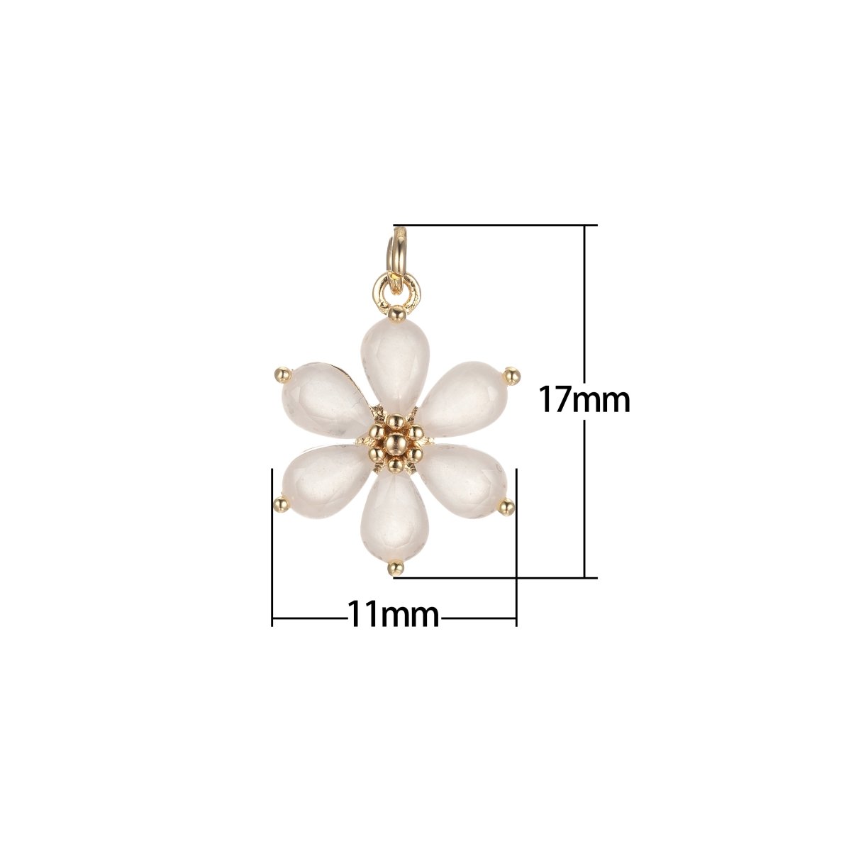 OS Dainty Daisy Flower Charm 17mm x 11mm, Arcylic Glass Floral Charm for Jewelry Making ,Pendant Necklace Bracelet Earring DIY BULK E-848-E-850