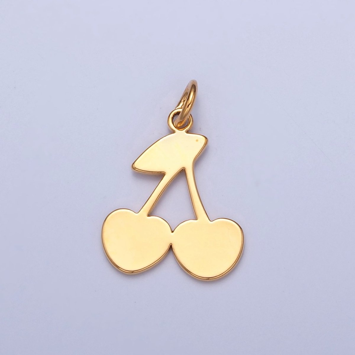 Dainty Gold Flat Cherry Pendant Only Charm for Necklace Bracelet Earring 14K or 24K Gold Filled W-252 W-468