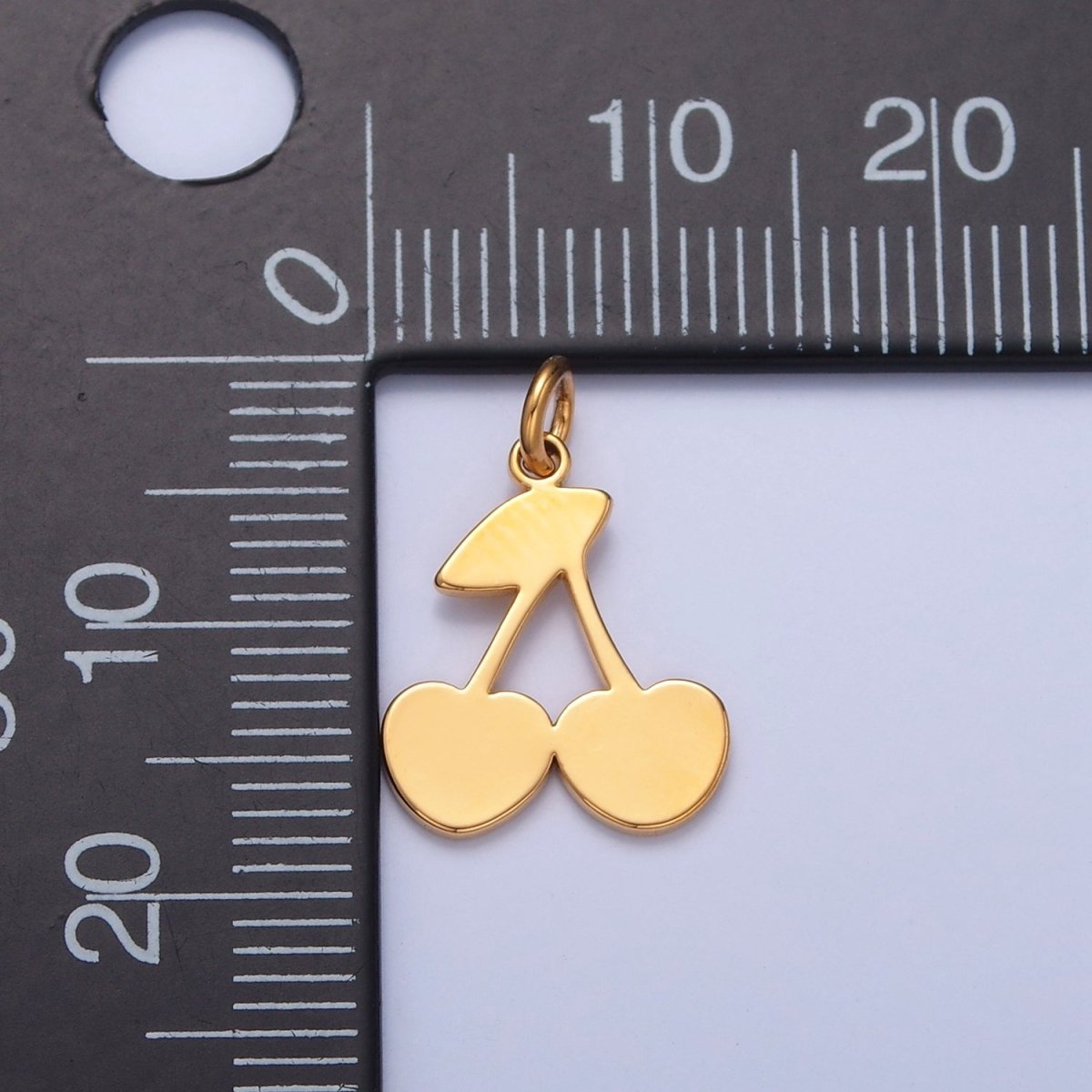 Dainty Gold Flat Cherry Pendant Only Charm for Necklace Bracelet Earring 14K or 24K Gold Filled W-252 W-468
