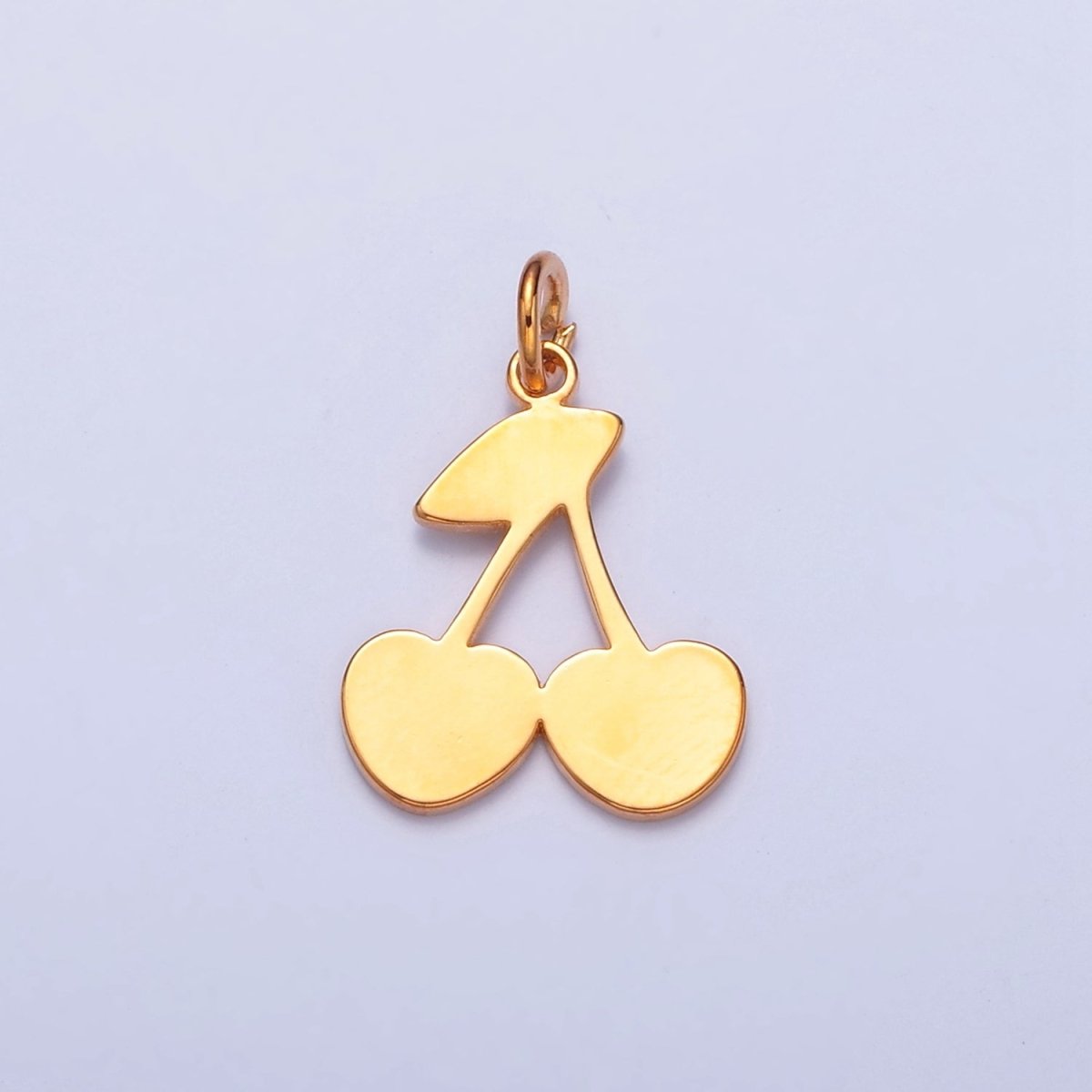 Dainty Gold Flat Cherry Pendant Only Charm for Necklace Bracelet Earring 14K or 24K Gold Filled W-252 W-468