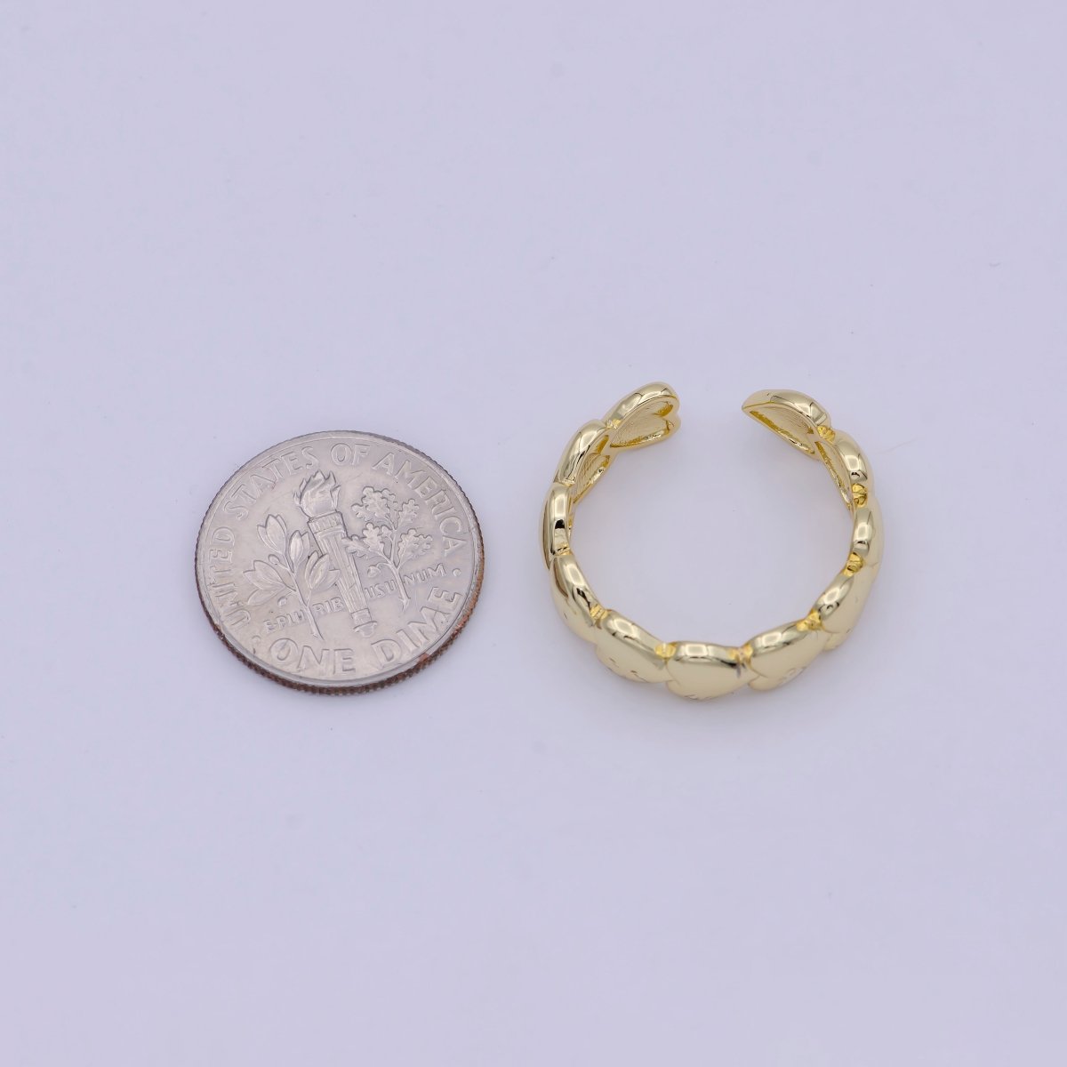 OS Dainty Gold Heart Ring, Love Heart Ring, Muti Heart Ring Friendship Ring, Love Ring Valentine Gift for Her U-480 - DLUXCA