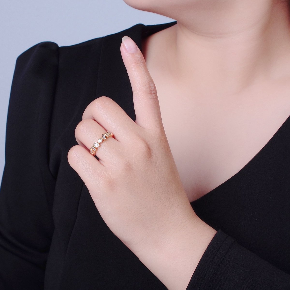 OS Dainty Gold Ring, Delicate Minimalist Ring, Geometric Ring Stackable Ring O-2253