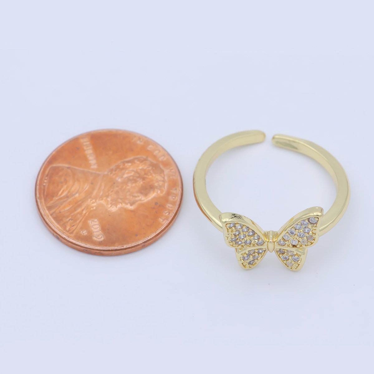 OS Dainty Monarch Ring Minimalist Butterfly Ring Gold Filled Open Adjustable O-485