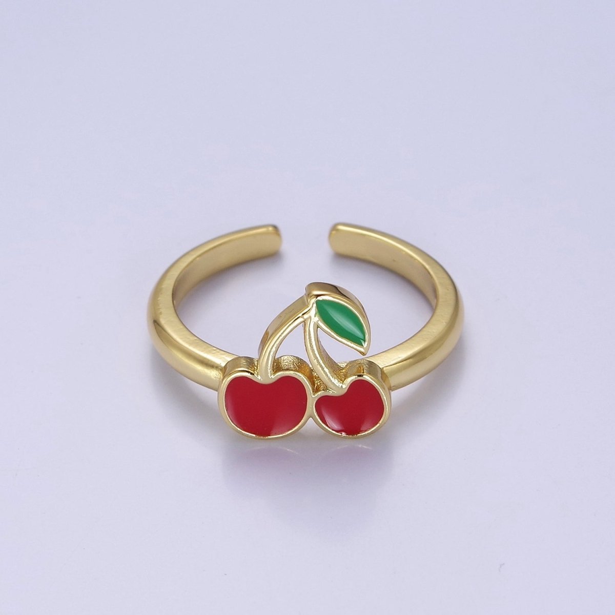 OS Dainty Red Cherry Ring Fruit Jewelry O-2170