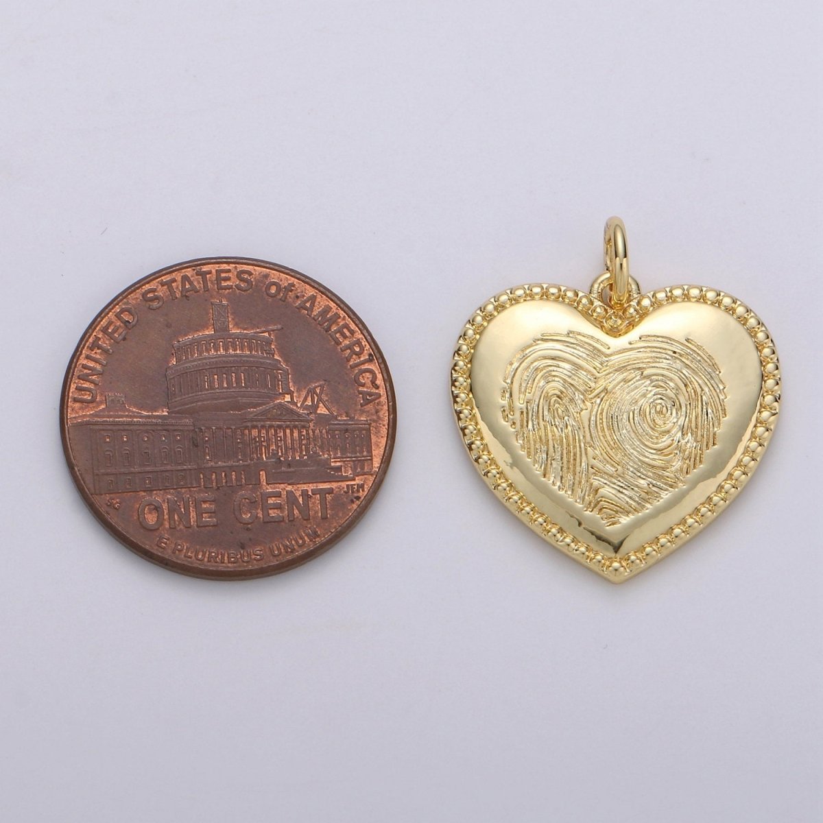 OS 14k Gold Filled Patterned Heart Charm,  Heart Pendant Charm, Gold Filled Charm, For DIY Jewelry, Gold Color D-677