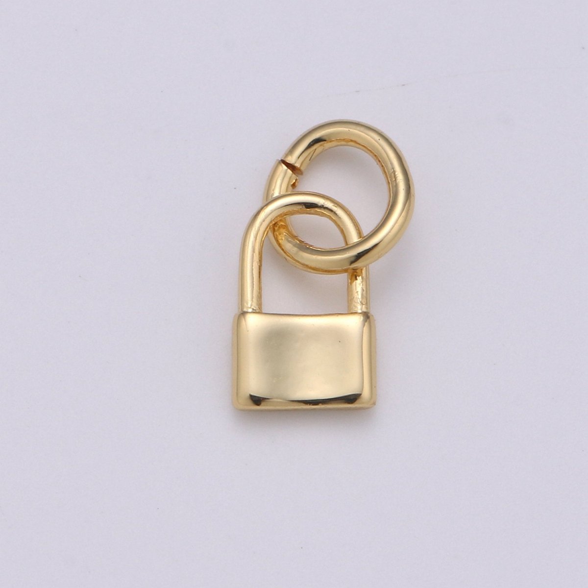 OS Gold Filled 5mm x 8mm Mini Padlock Gold, Silver Charm | D-669 D-668
