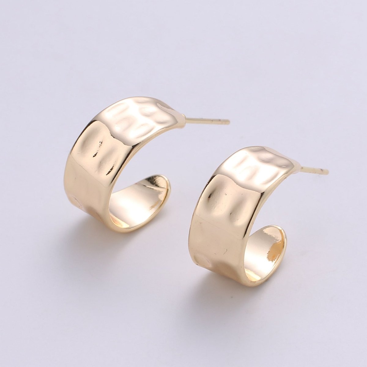 Gold Hammered Hoop Earrings Gold Filled Hammered Earrings, Textured Hoop Earrings, Vintage Style, Gold Minimalist Earrings K-406